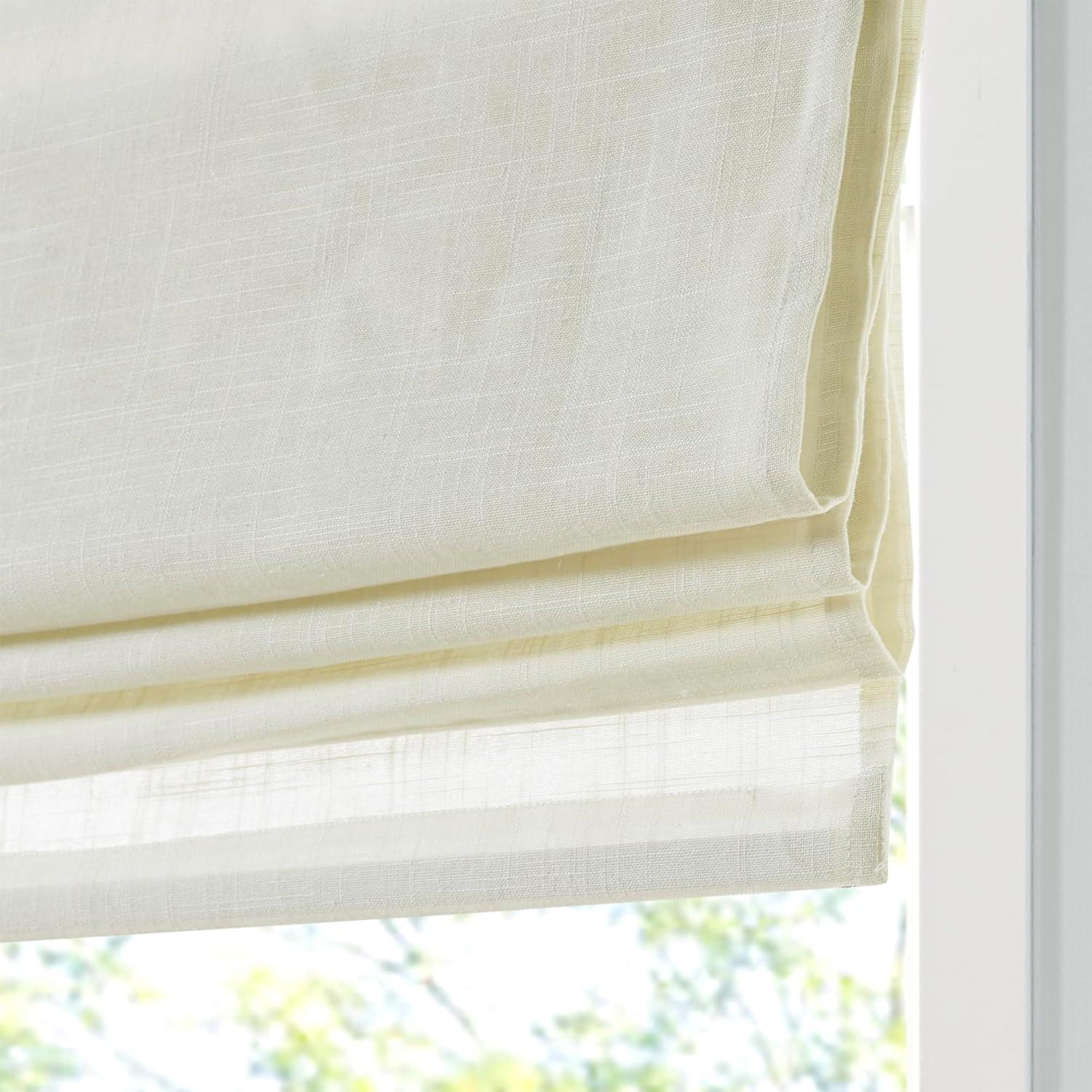 Madison Park Kyler Linen Blend Light Filtering Single Roman Shade