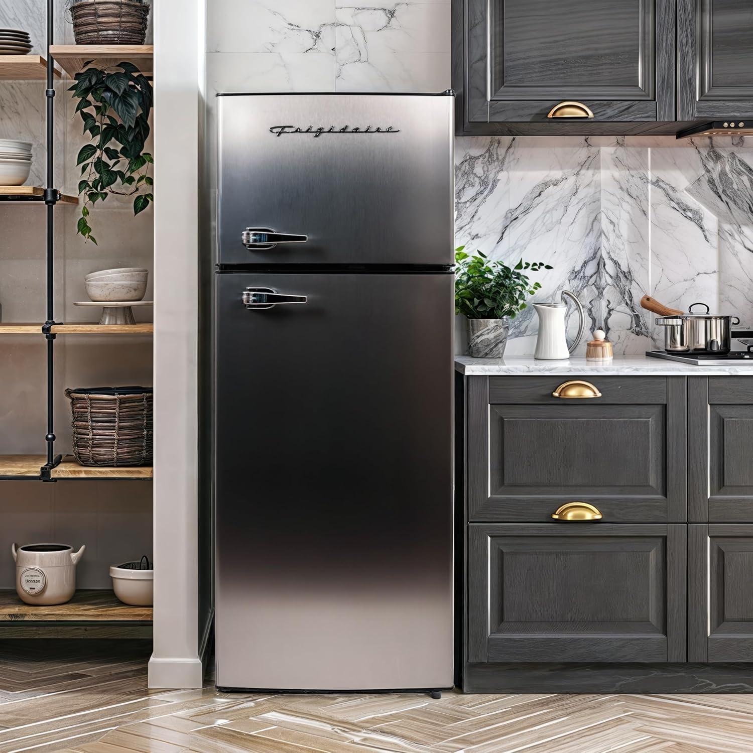 Frigidaire 7.5 Cu Ft Stainless Steel Compact Refrigerator with Freezer