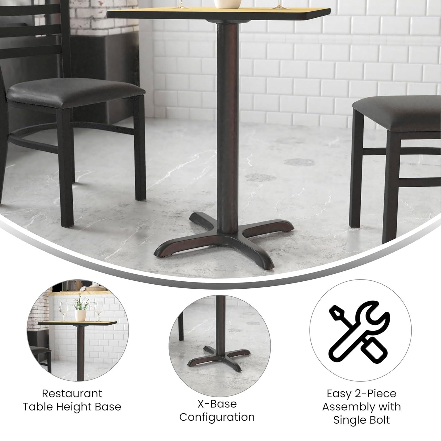 Flash Furniture Beverly Restaurant Table X-Base with 3" Dia. Table Height Column