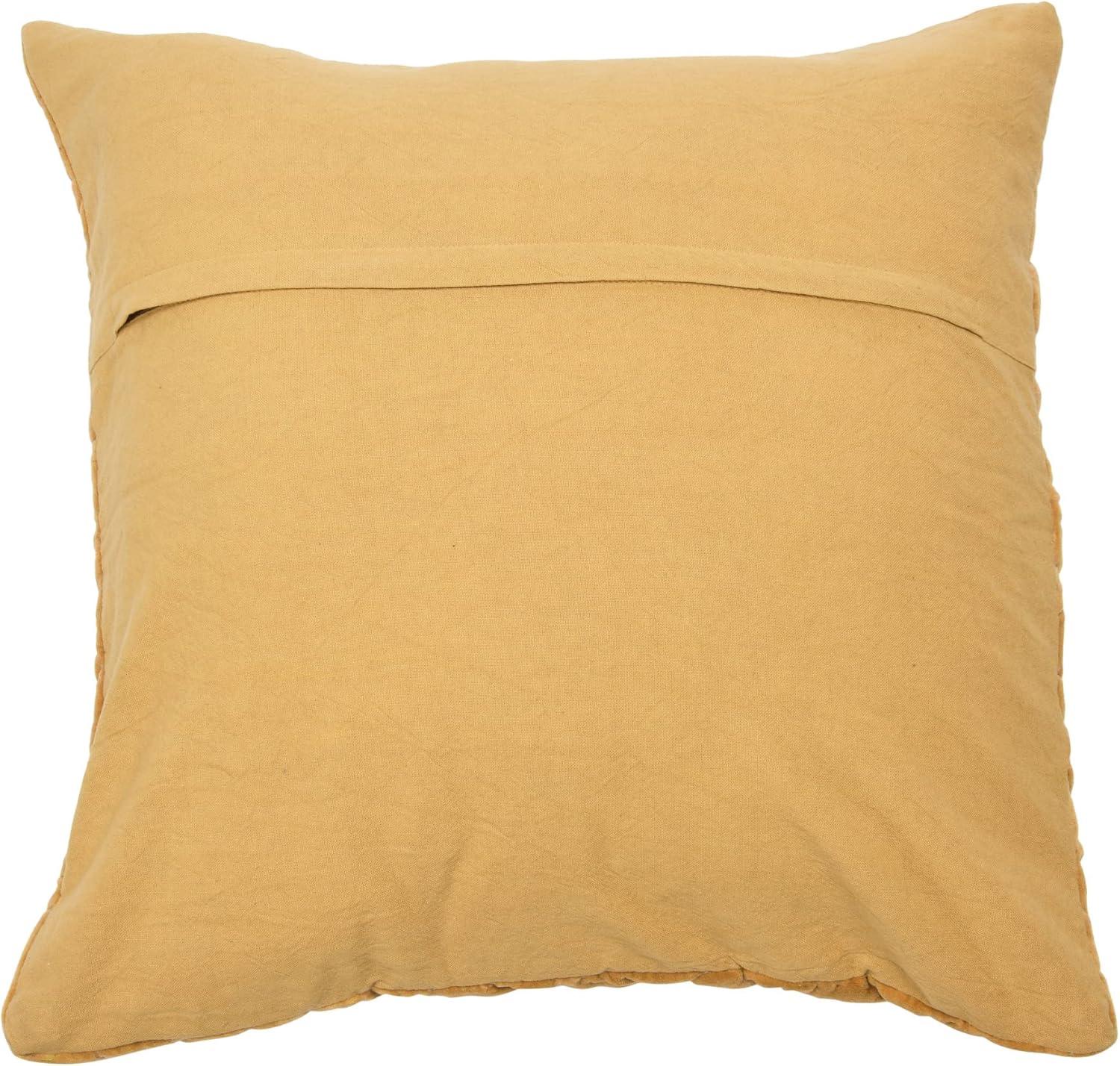 Amber 20" Quilted Velvet and Cotton Pillow Cover