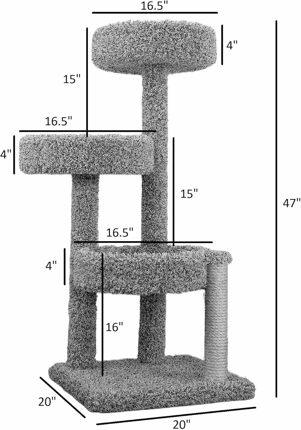 Gray Multi-Level Sisal and Carpet Cat Tree Condo