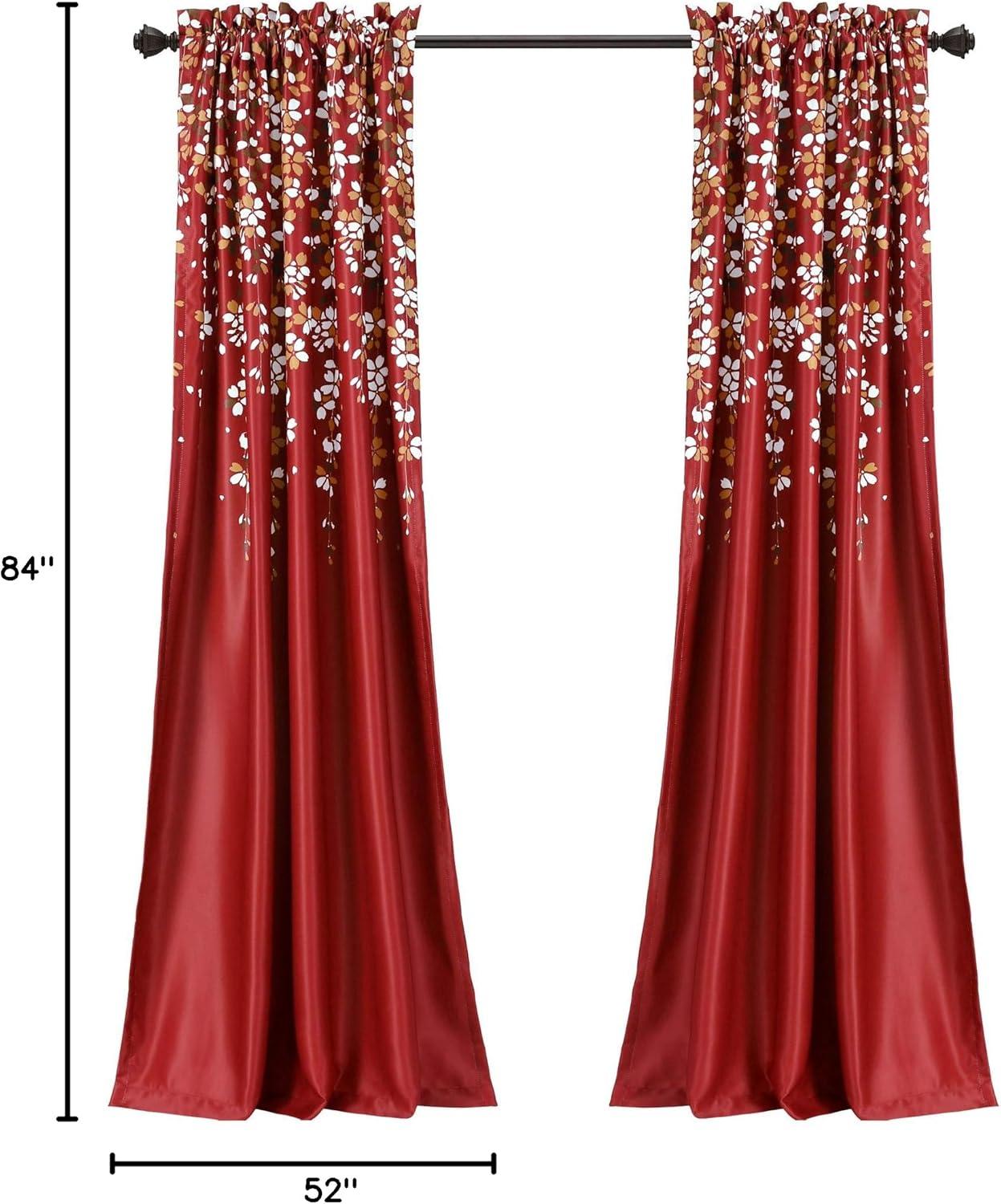 Weeping Flower Room Darkening Window Curtain Set