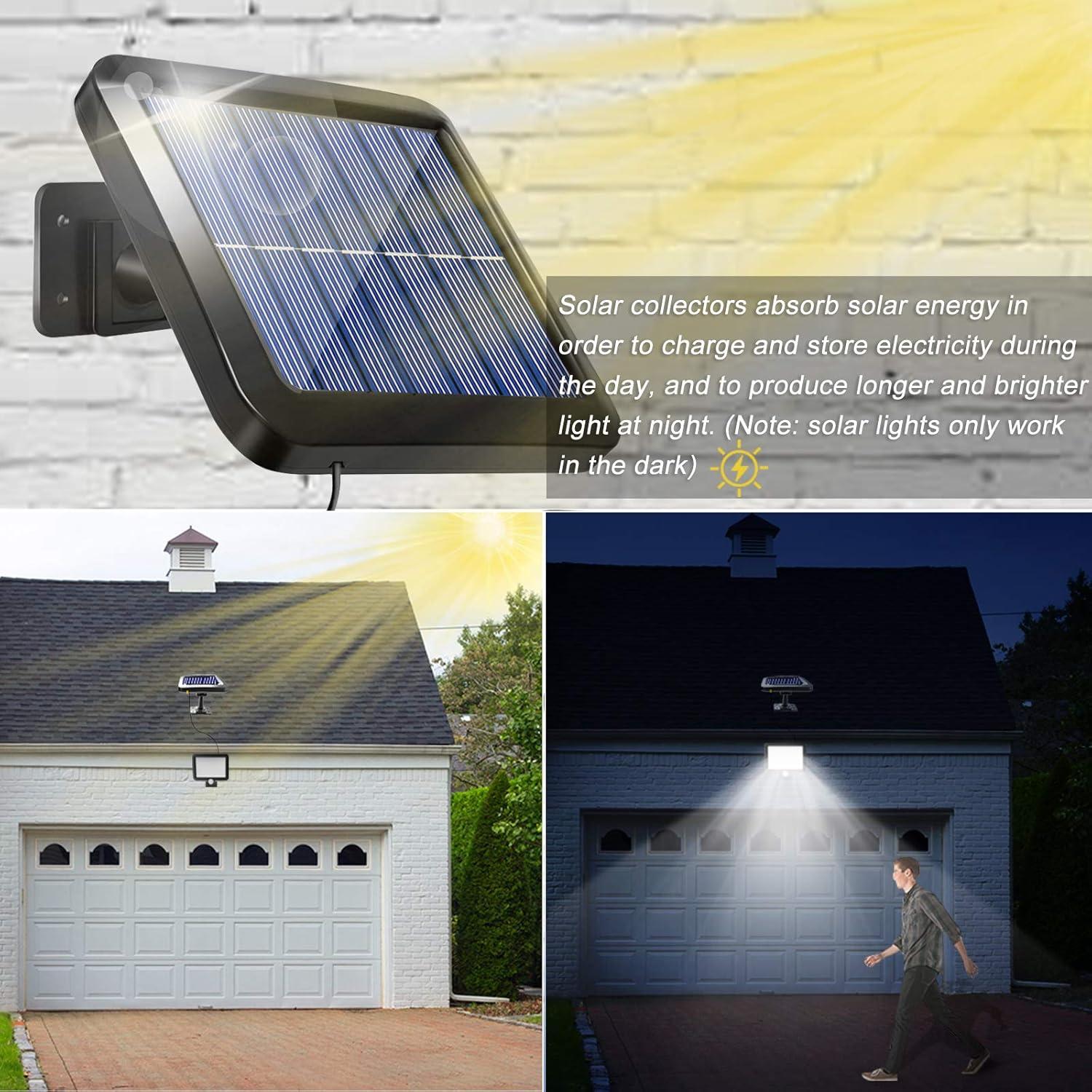 Solar Wall Lights Outdoor with Motion Sensor, 56 LEDs Ultra Bright IP65 Waterproof Separable Solar Porch Light, 16.4 ft Cord Security Light for Patio Yard Deck Garage Driveway Porch Fence
