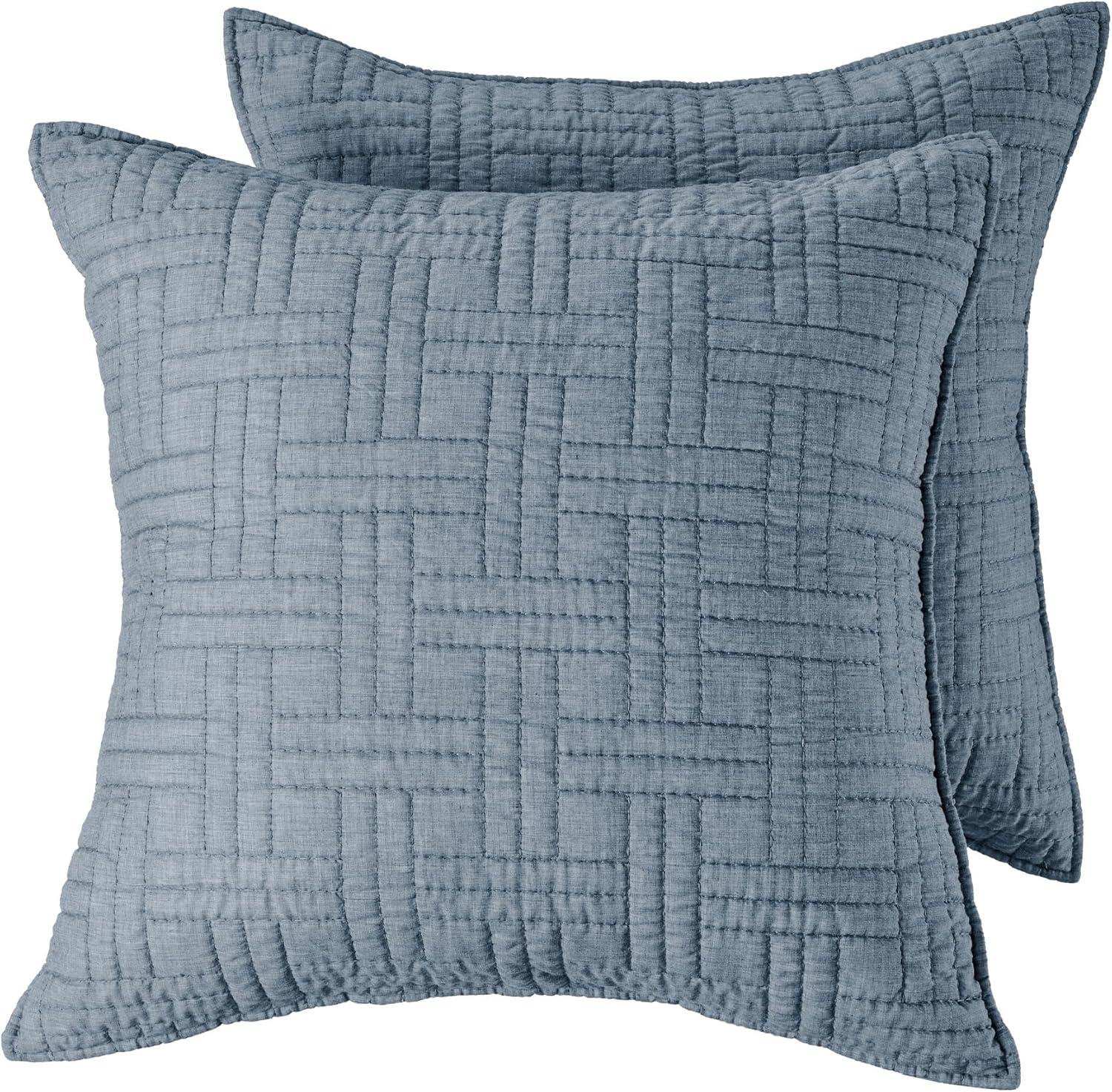 Melange Stitch White Euro Sham Set of 2 - Levtex Home