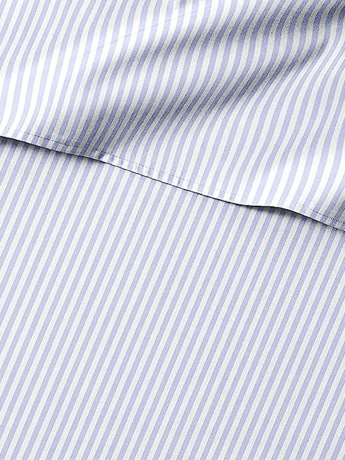 CGK Linens Kids 4 Piece Bed Sheet Set - Cute & Cozy Wrinkle-Resistant with Vibrant Designs in Blue Stripes, Size Full