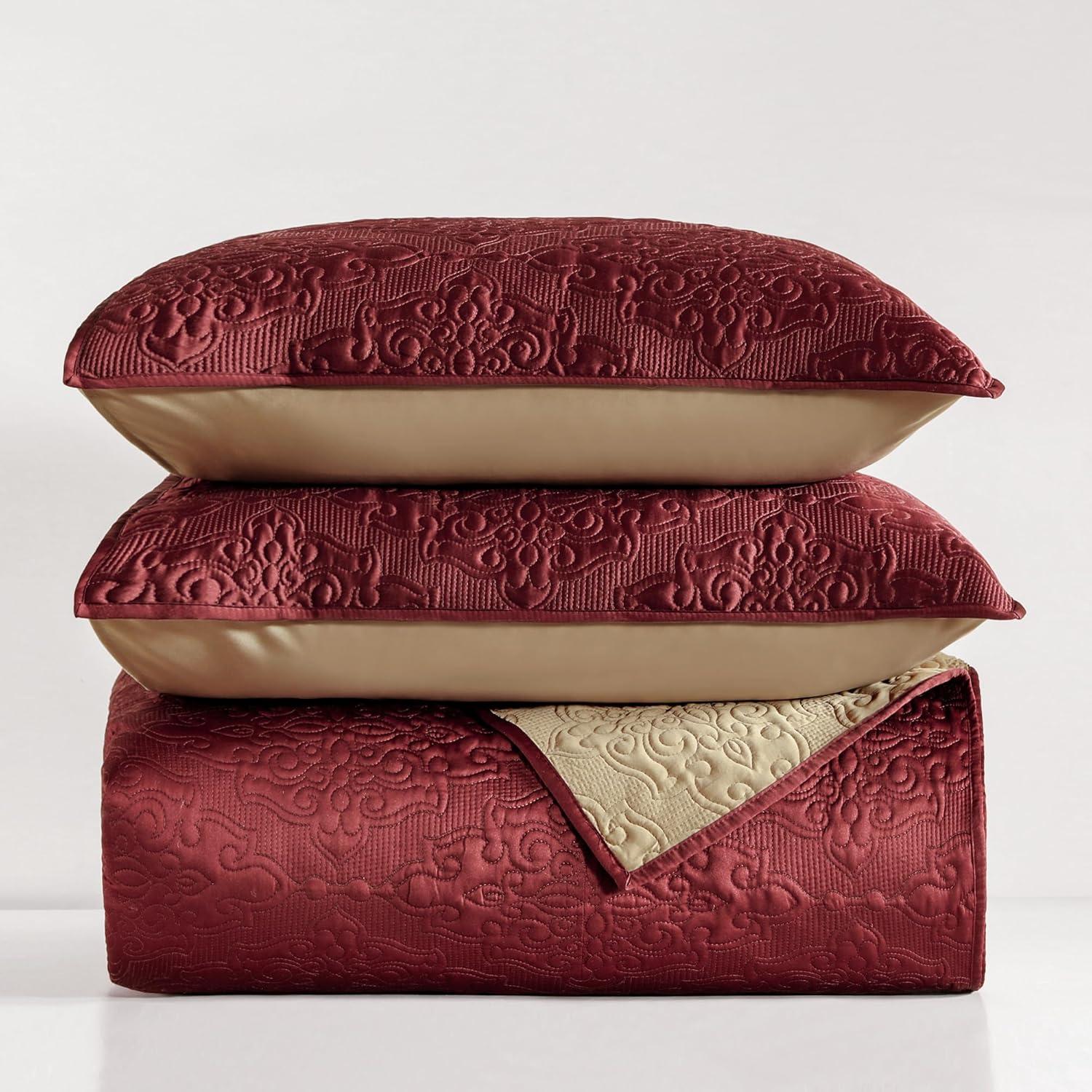 Wonderful Textile Satin Quilt Set Cooling 5-Piece Bedding Set