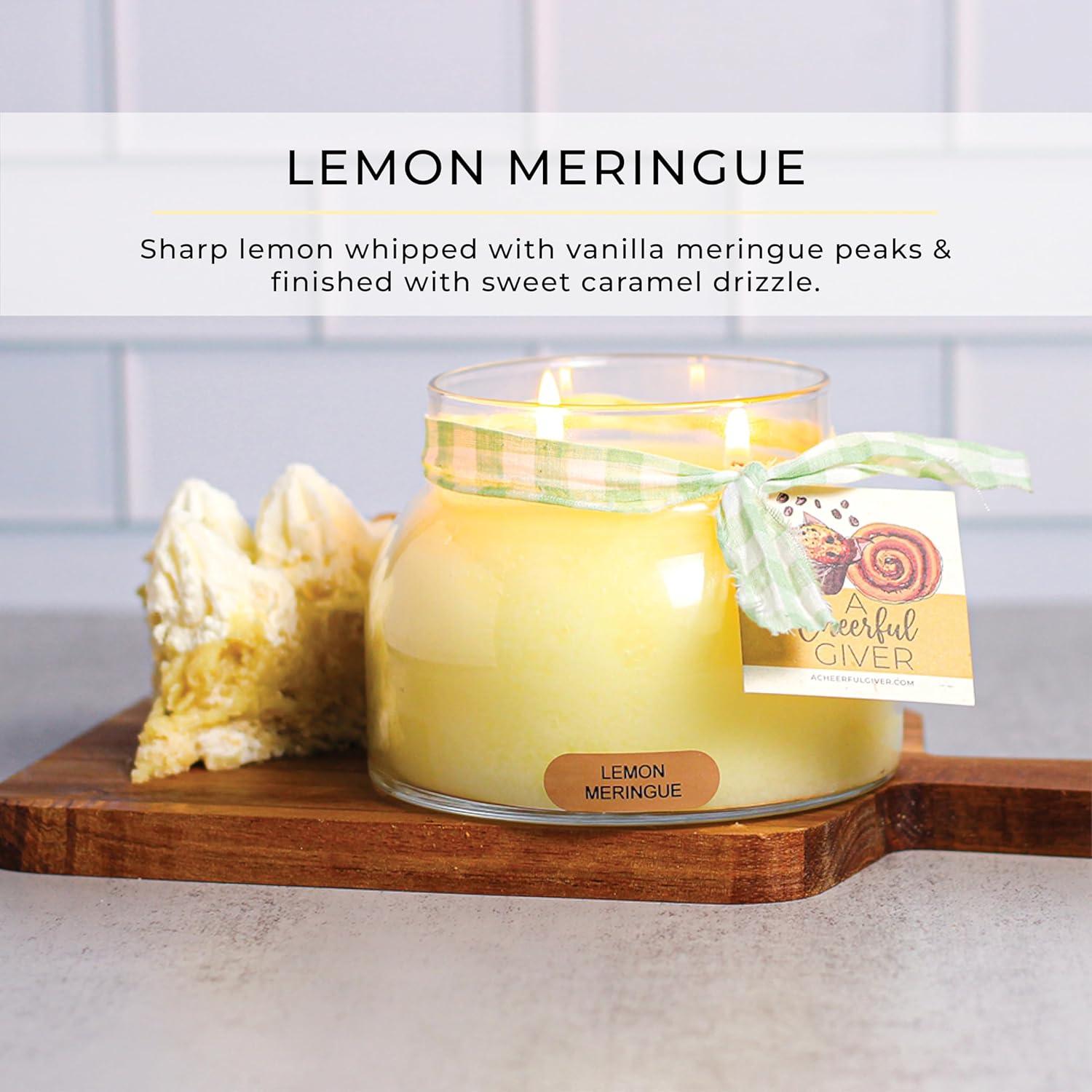 Lemon Meringue Scented Jar Candle with Black Lid