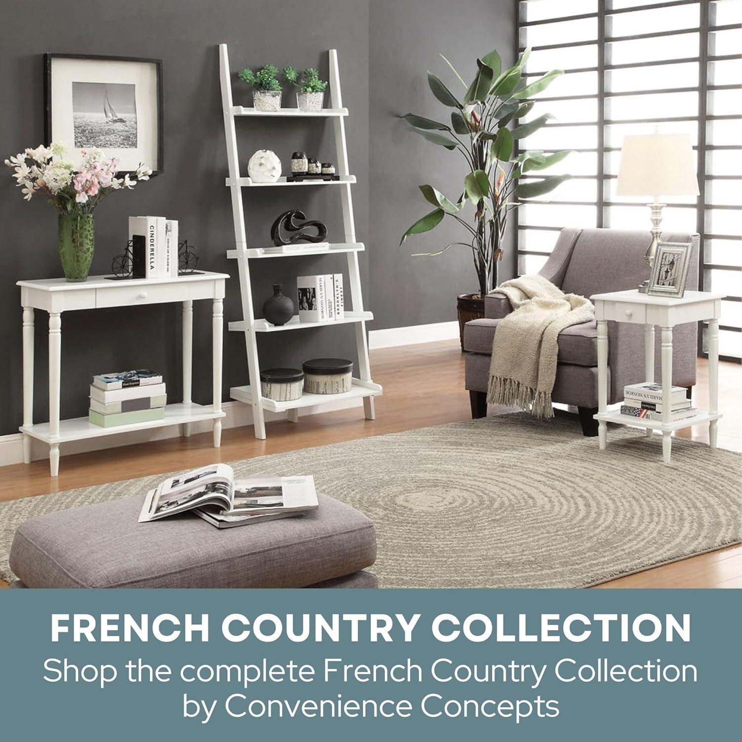 Convenience Concepts French Country 5-Tier Bookshelf Ladder, Dark Walnut/Black (Furniture)