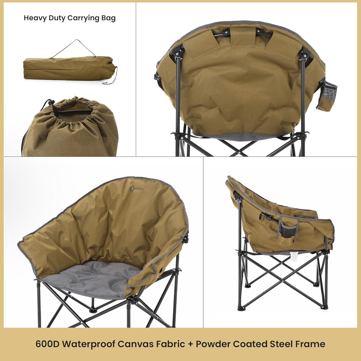 ARROWHEAD Outdoor Folding Camping Chair with Cushions