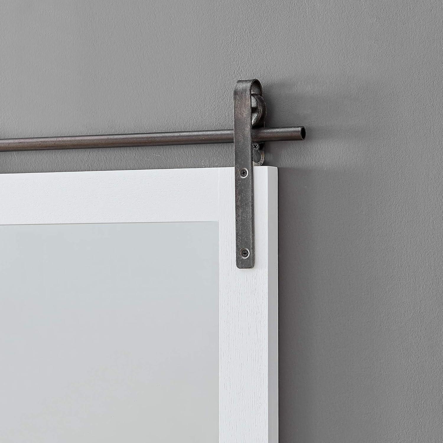 FirsTime & Co. White Ingram Barn Door Wall Mirror With Shelf, Farmhouse, Rectangular, 19.75 x 4.5 x 24.75 in