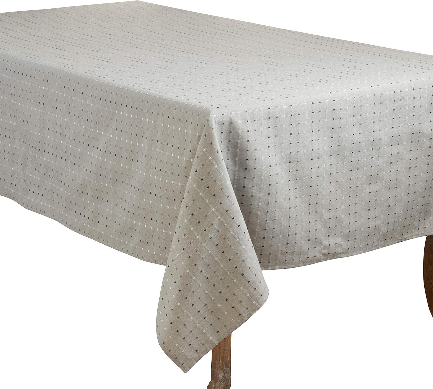 Saro Lifestyle Solid Color Tablecloth With Stitched Line Design