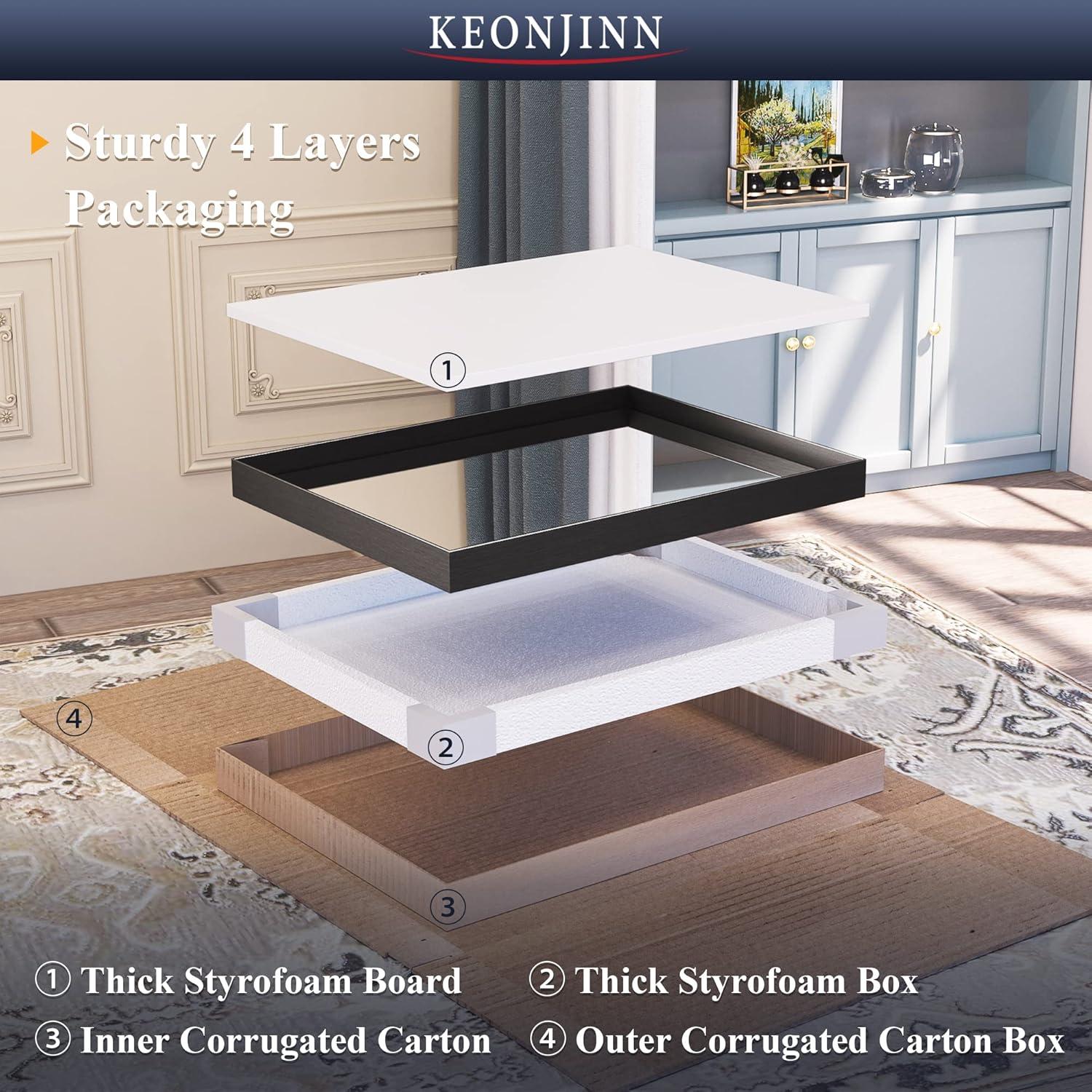 Keonjinn 24 x 32 in Brushed Nickel Bathroom Mirror for Wall, Silver Rectangular Metal Framed Vanity Mirror for Bathroom Sink Square Corner Aluminum Alloy Modern Rectangle Mirror(Horizontal/Vertical)