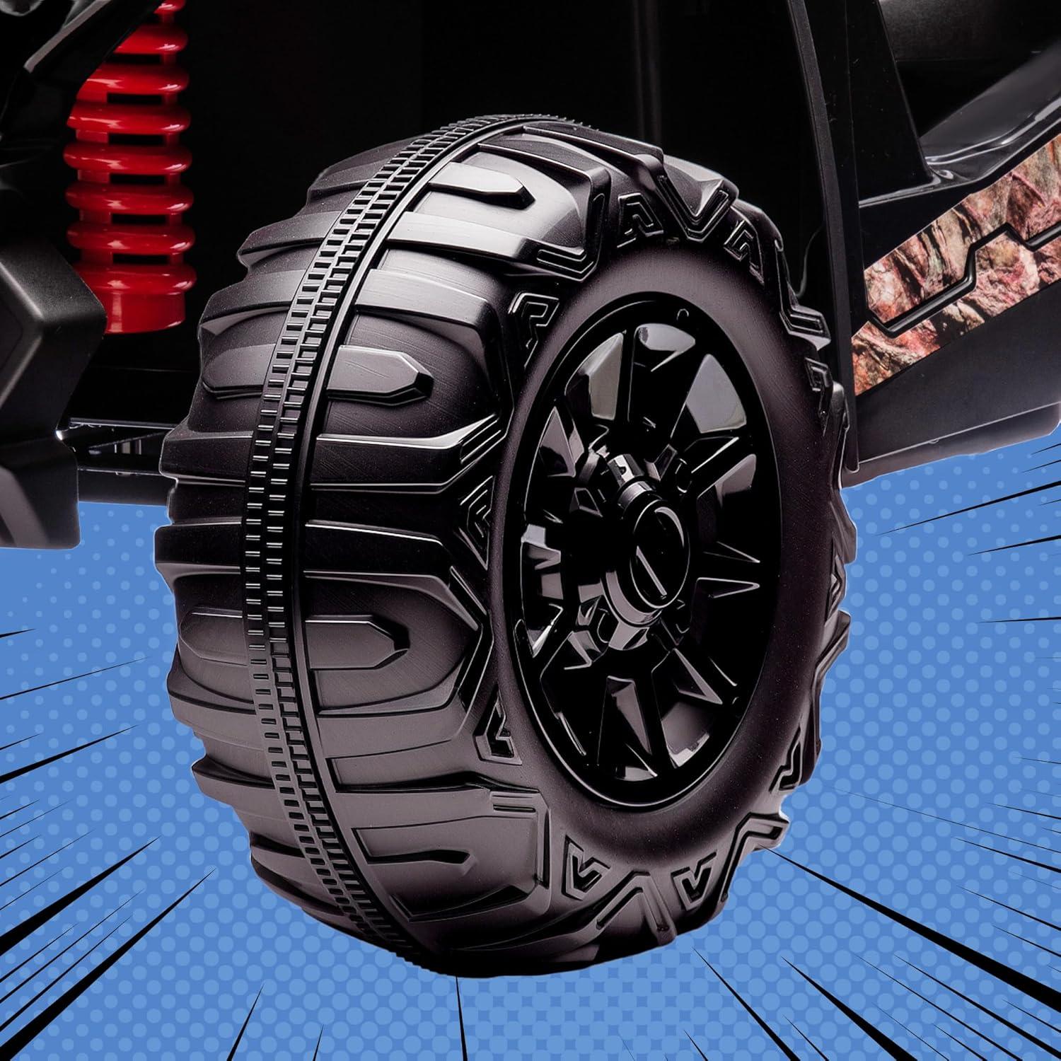 Aosom 12V Kids UTV, Battery Powered Electric Ride on Car with Music, Lights, MP3/USB, Suspension System & Remote Control, Camo