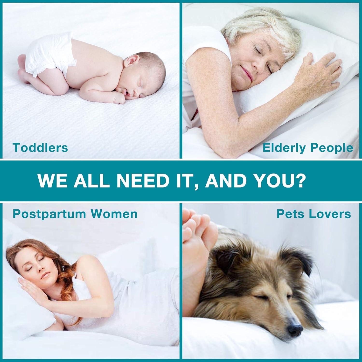 DLD Queen Mattress Protector, Waterproof Breathable Noiseless Queen Mattress Pad with Deep Pocket for 6-18 inches Mattress, White