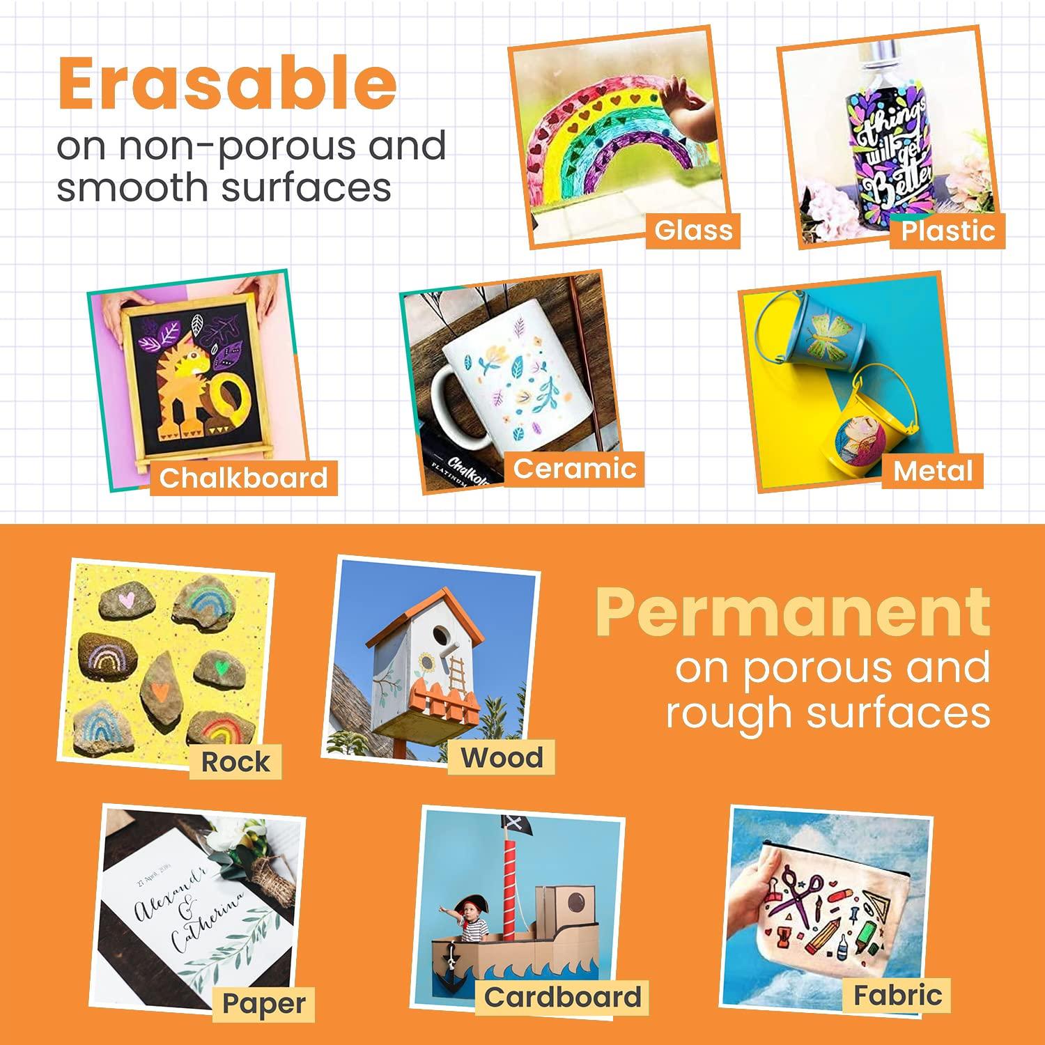 8 Washable Window Markers for Cars - 15mm Jumbo, 3 in 1 Nib, 28g Ink - Liquid Chalk Markers for Chalkboard, Blackboard, Glass, Bistro, Auto, Menu Board - Loved by Teachers, Kids, Artists, Businesses