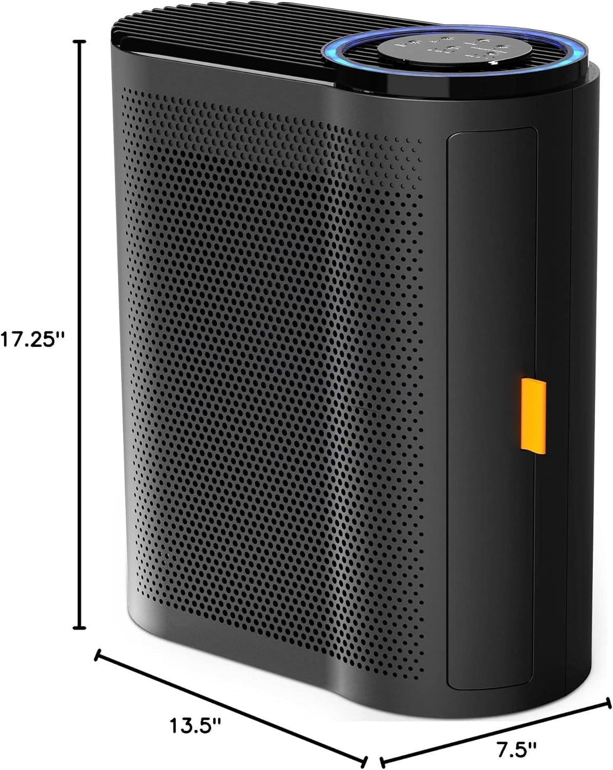 Black HEPA Air Purifier for Large Rooms with Auto Function