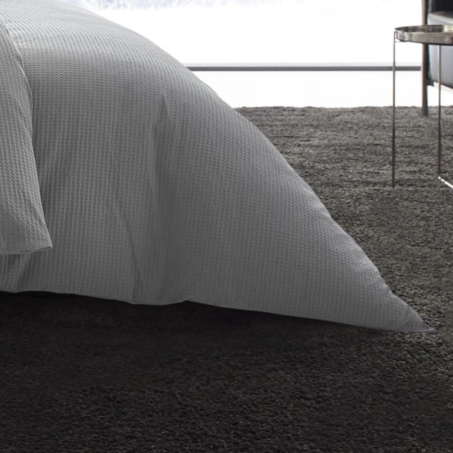 King Pewter Gray Cotton Waffle Weave Bedspread Cover