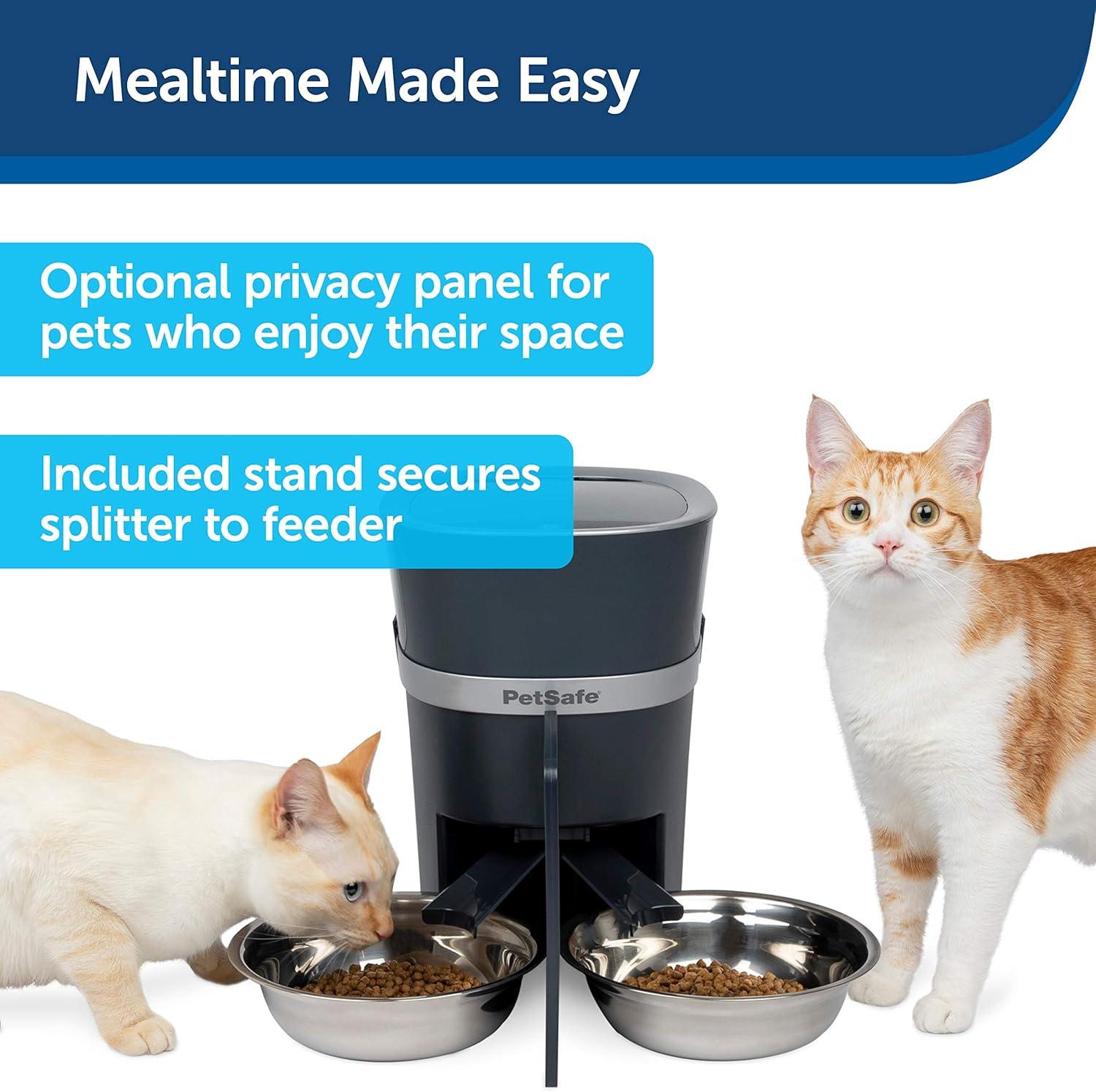 PetSafe 2-Pet Meal Splitter with Bowl - Easily Cleaned, , Food-Grade Material - Designed for PetSafe Smart Feed and Healthy Pet Simply Feed - No-Mess Food Dispensing - Includes Privacy Panel