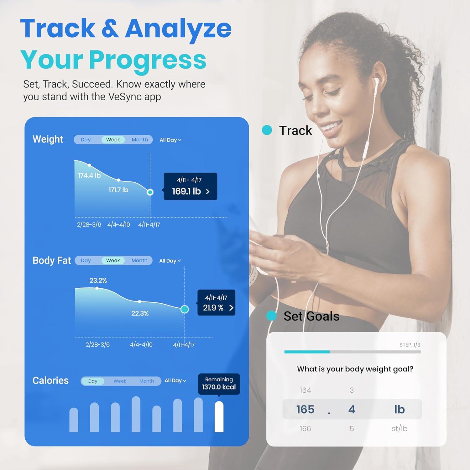 Black Digital Smart Body Analysis Bathroom Scale