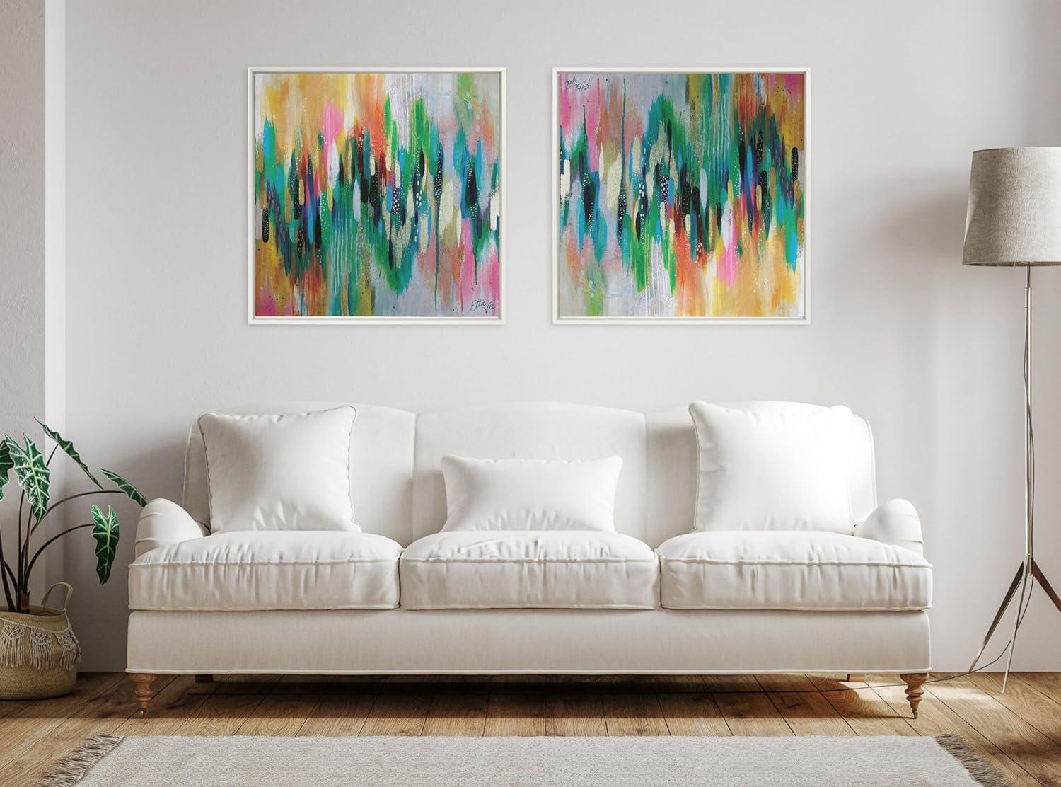 Kate & Laurel All Things Decor 30"x30" Sylvie Brushstroke 155 Framed Canvas Art: Abstract Decor