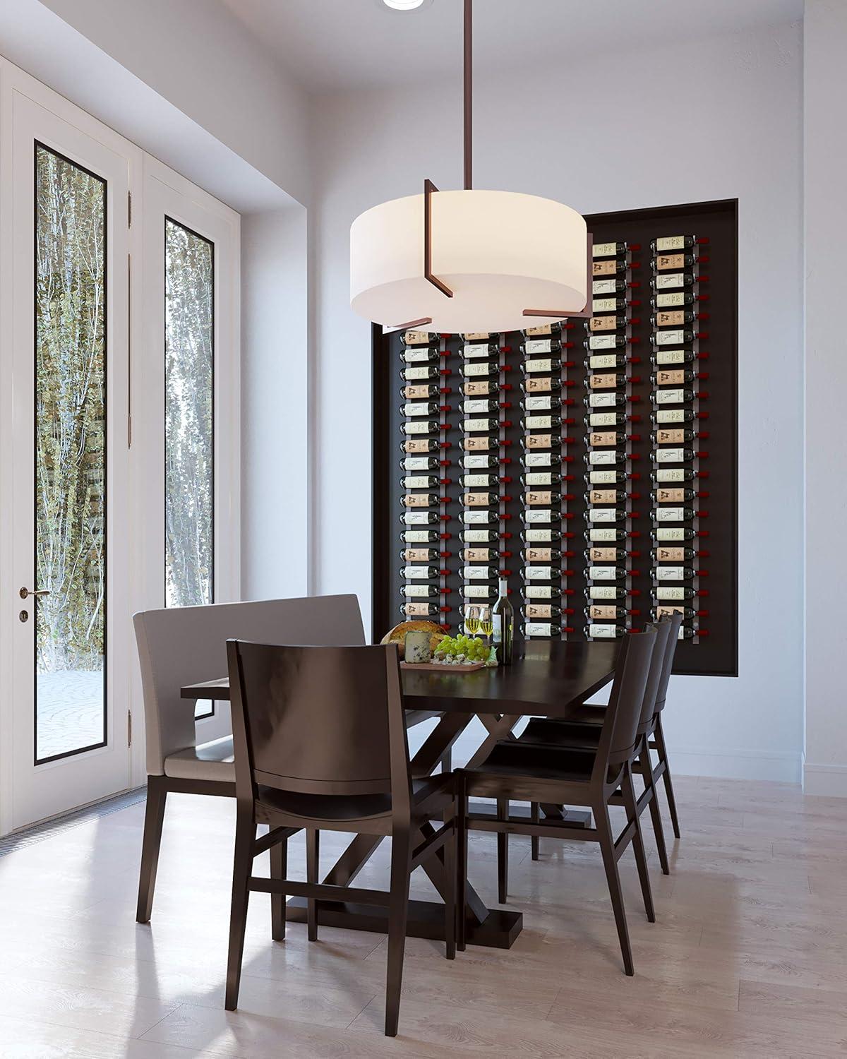 Satin Black 21-Bottle Wall Mounted Wine Rack