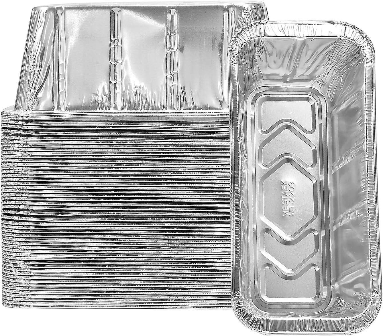 50 Pack Grease Cup Liners for Blackstone 17, 22, 28, 30, 36 Inch Griddle with Rear Grease Cup, Disposable Aluminum Foil Drip Pan, 8 x 3.7 Inch