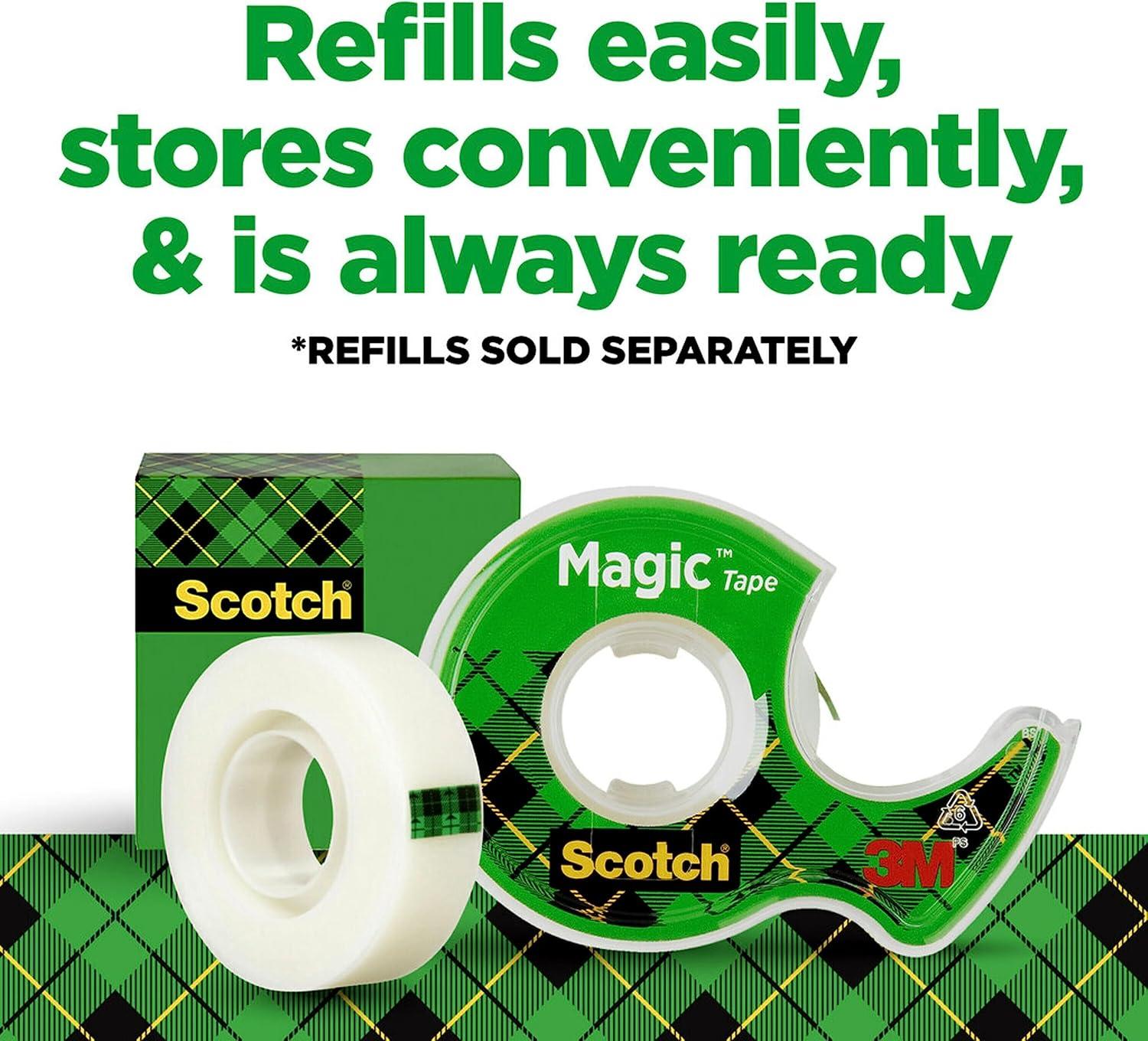 Scotch Magic Tape, 3/4 in. x 300 in., 4 Dispensers/Pack