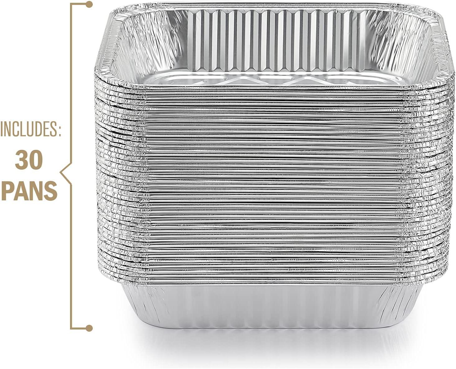 Stock Your Home 9x13 Disposable Aluminum Foil Pans - 30 Pack - for Cooking, Heating, Storing, Prepping Food