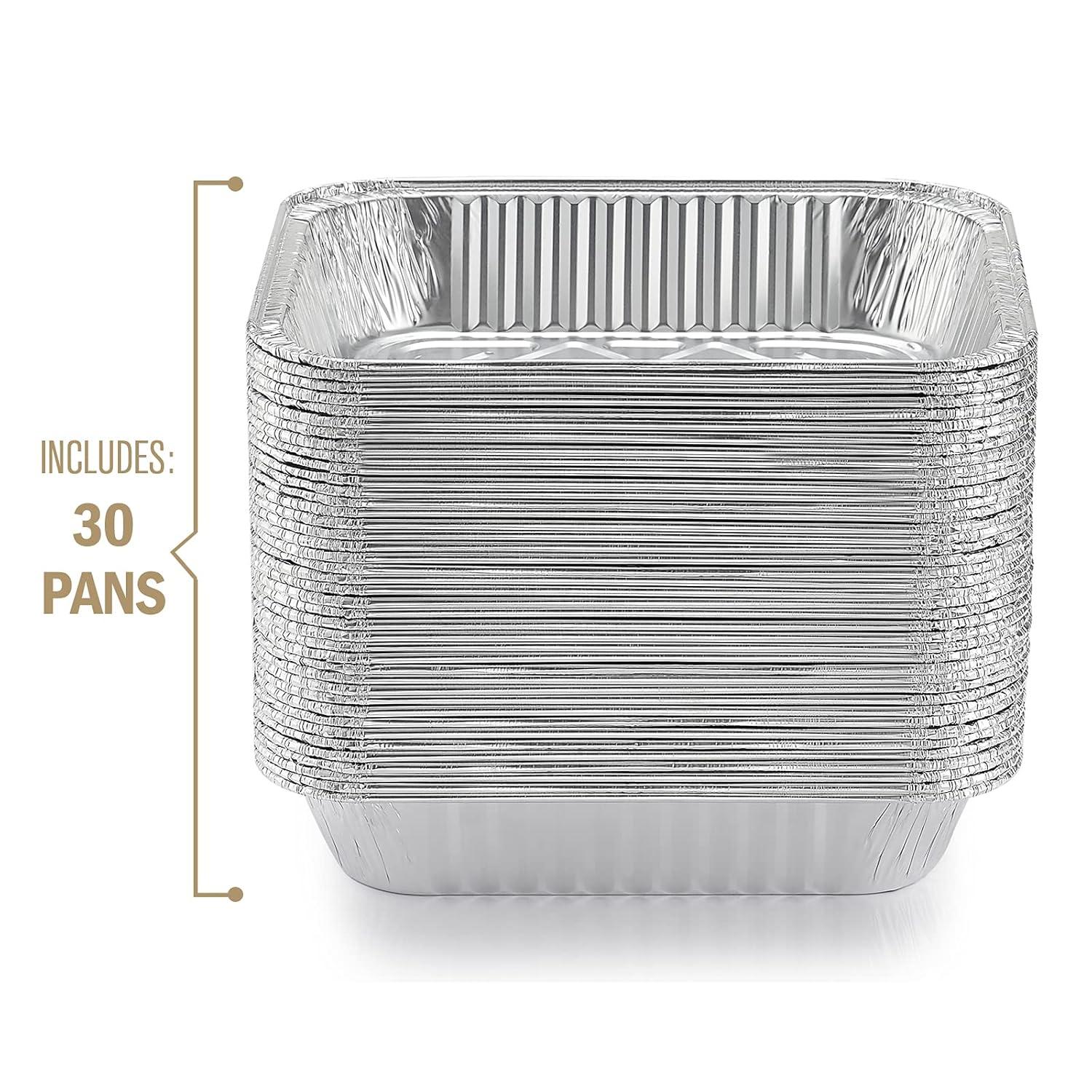 9x13 Aluminum Foil Pans (10 Pack), Disposable Half Size Deep Foil Pans, Cookware, Food Prepping, Large Pans for Baking, Reheating, Grilling