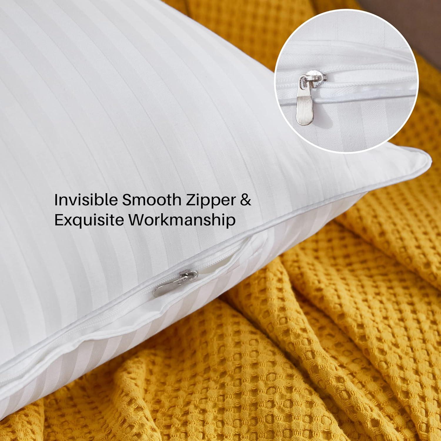Oubonun 24 x 24 Throw Pillow Inserts, Firm and Fluffy Decorative Square Pillows for Couch Bed Sofa with Soft Cotton Cover White Cushion with Down Alternative Pack of 2