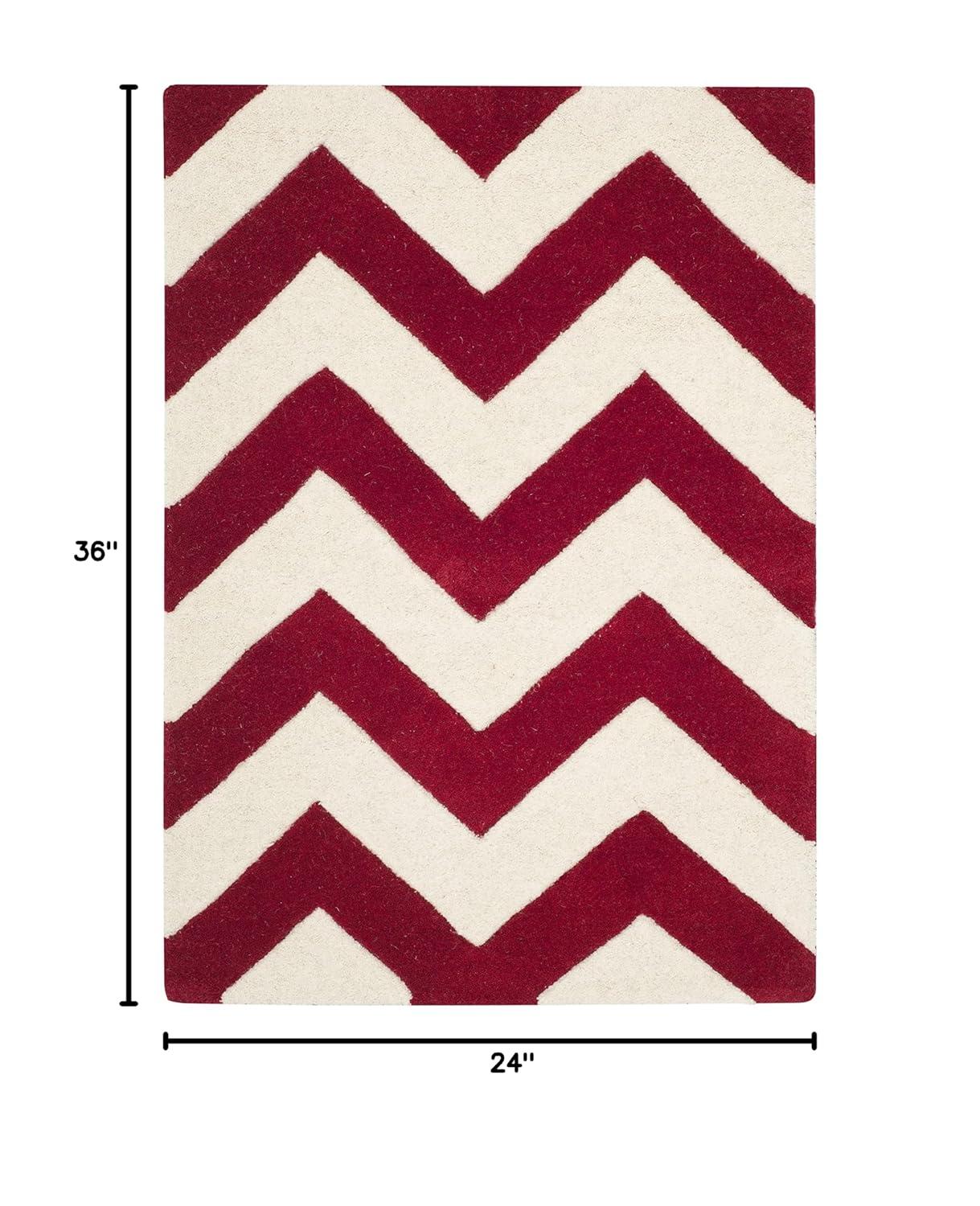 Chatham CHT715 Tufted Indoor Area Rug - Red/Ivory - 2'x3' - Safavieh