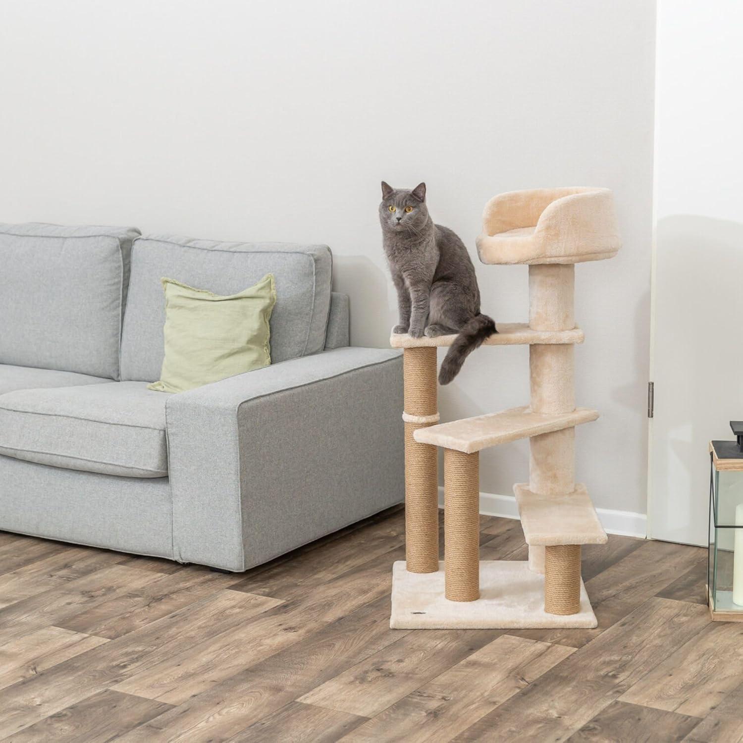 TRIXIE Tulia Senior 40.2" Cat Tower, 4-Level Cat Tree, Sisal Scratching Posts, Plush Platforms, Top Platform Bed & Reviews | Wayfair