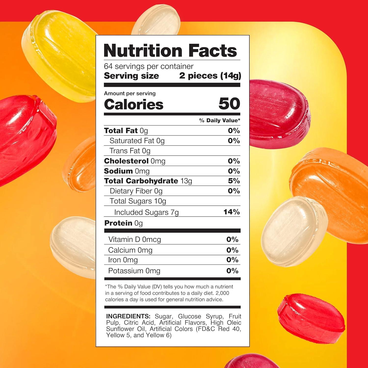 Arcor Fruit Filled Hard Candy - 2 Pound Bag - Bulk Bon Bons Candy with Pineapple, Strawberry, Orange, Cherry, and Lemon Flavors - Individually Wrapped Assorted Fruit Candy