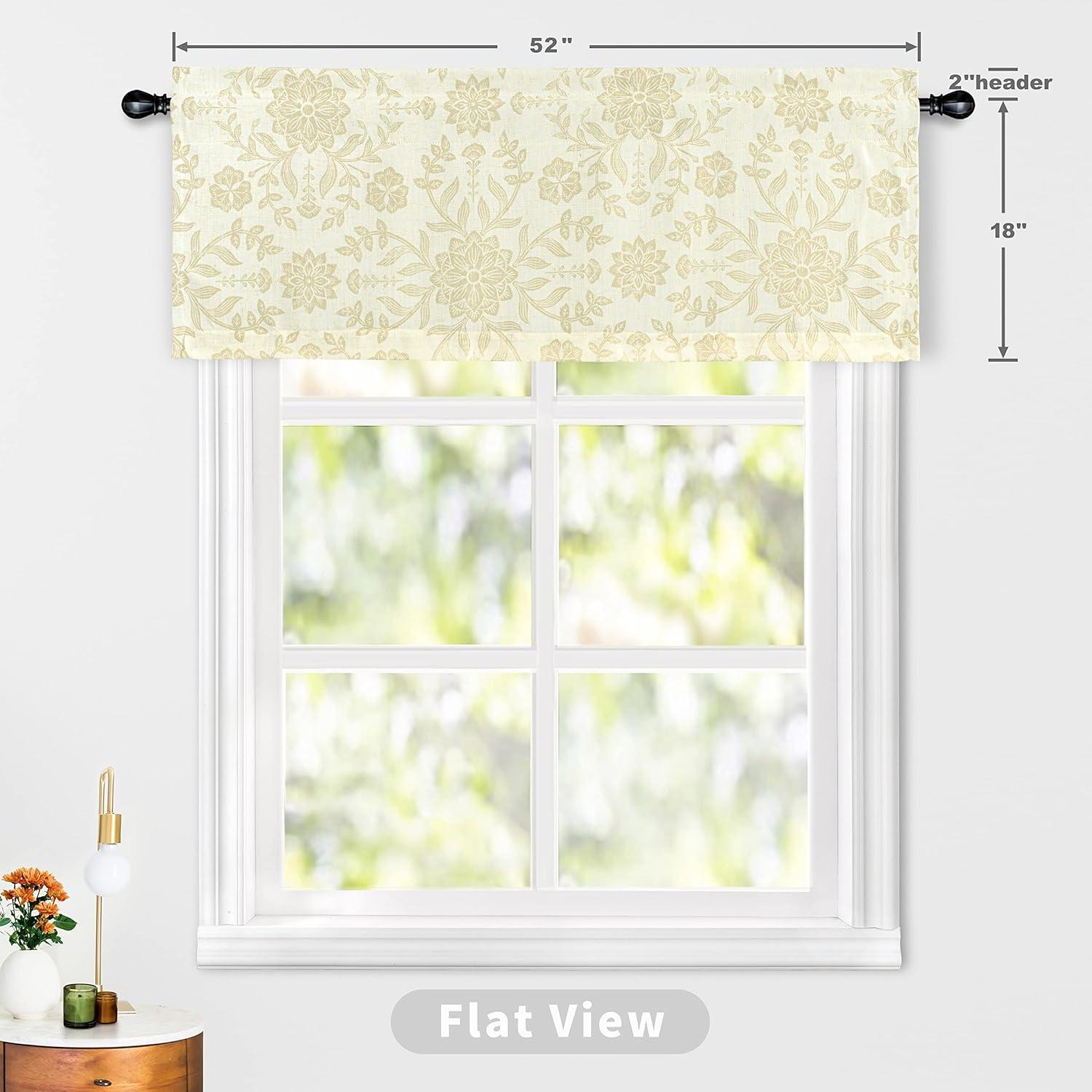 DriftAway Twyla Floral Tailored 52'' W Window Valance