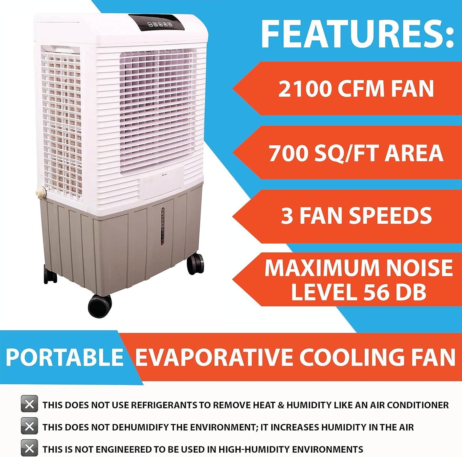 Hessaire Outdoor Portable 700 Sq Ft Evaporative Cooler Humidifier