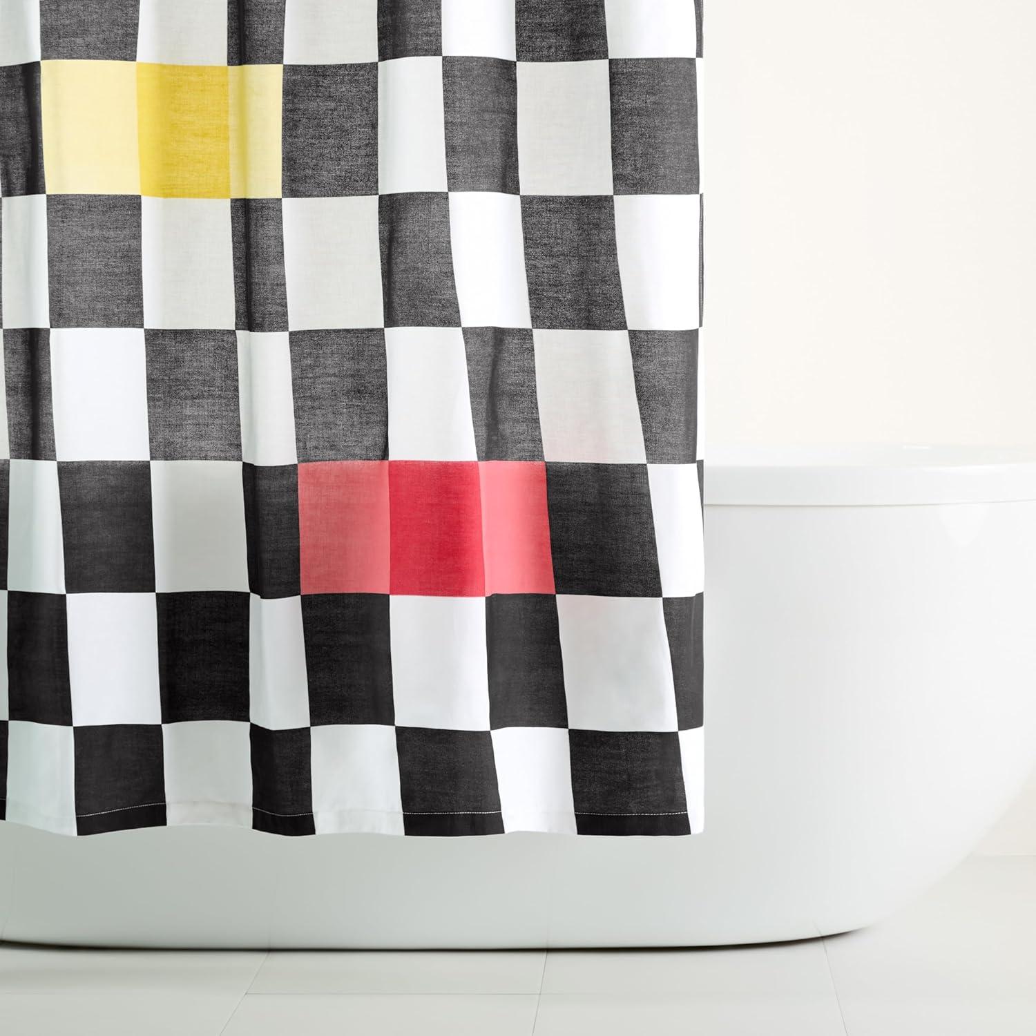 Town & Country Living Town & Country Play Betty Bold Checkerboard Fabric Shower Curtain 70"X72"