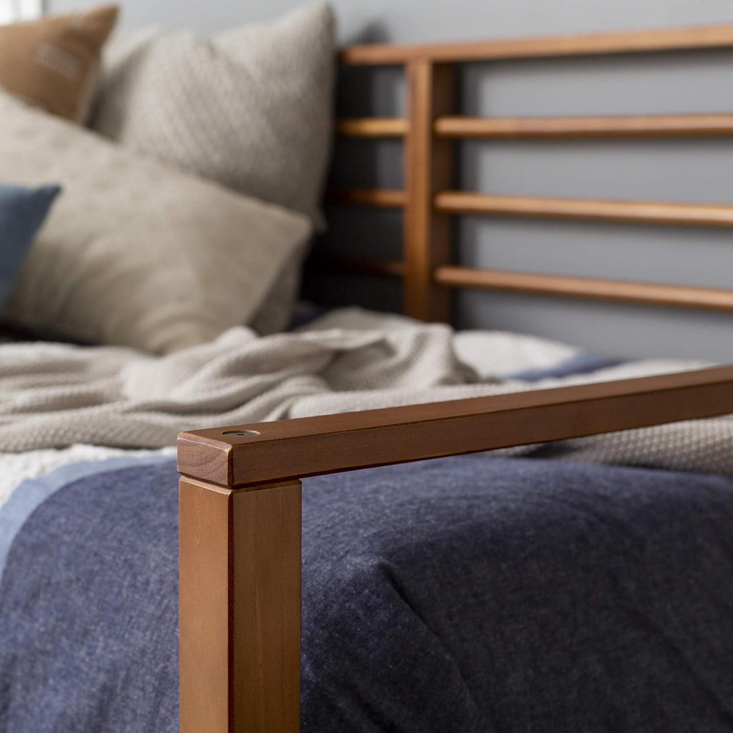 Walker Edison Mid-Century Modern Solid Wood Spindle Daybed - Caramel