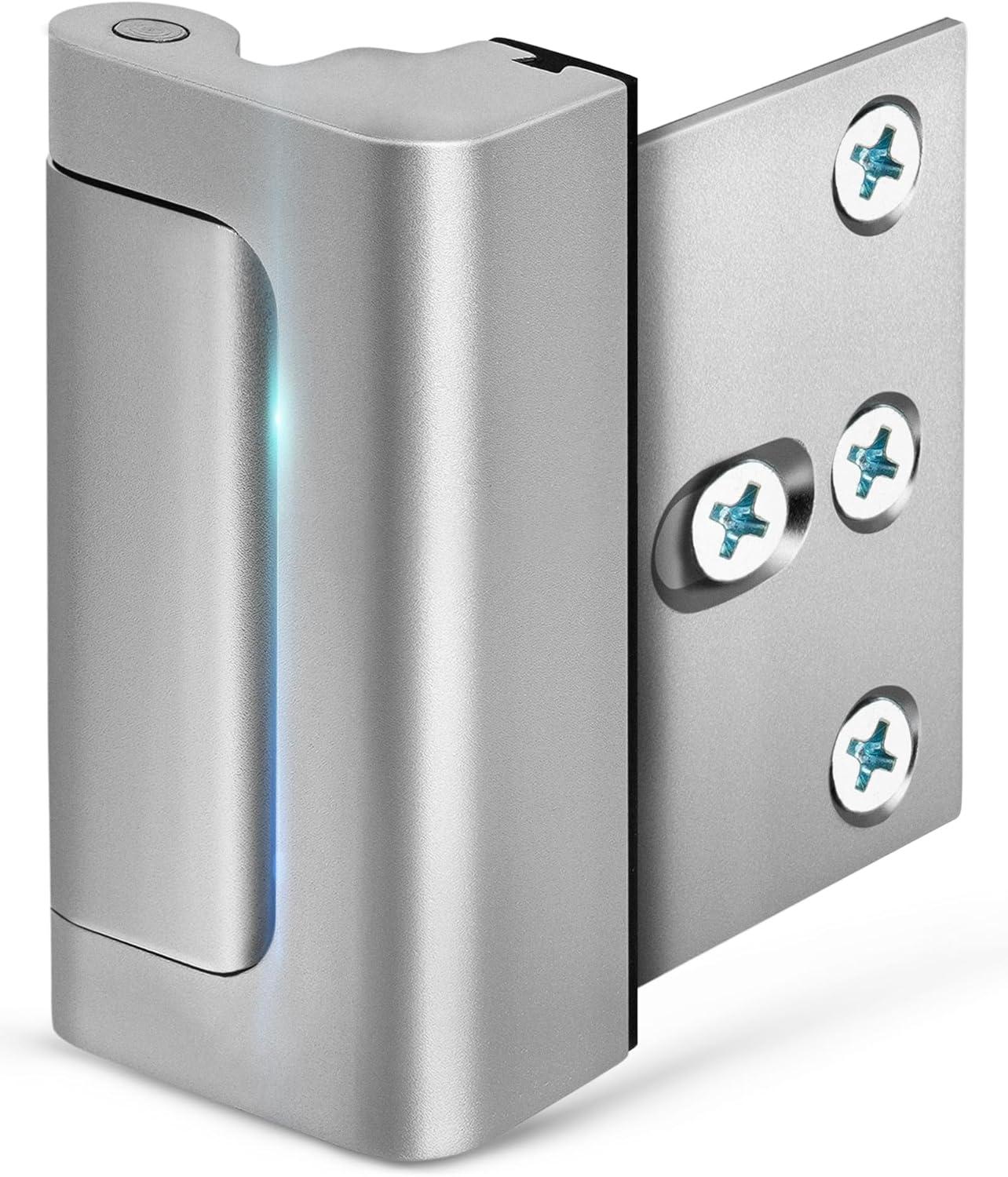 Silver Metal Home Security Door Lock with 3 Inch Stop