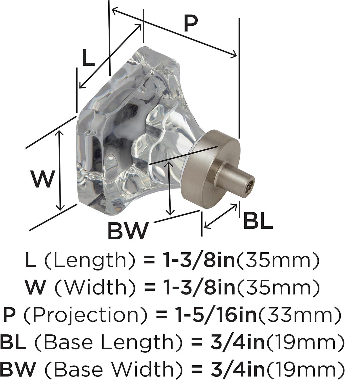 Glacio 1 3/8" Length Square Knob