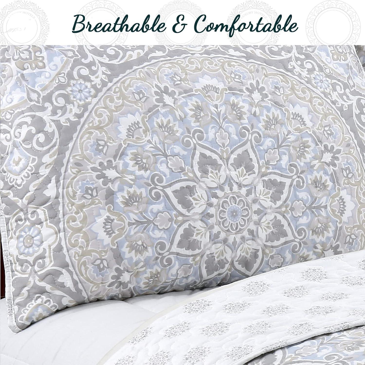 Cozy Line Home Fashion Damask Quilt Set