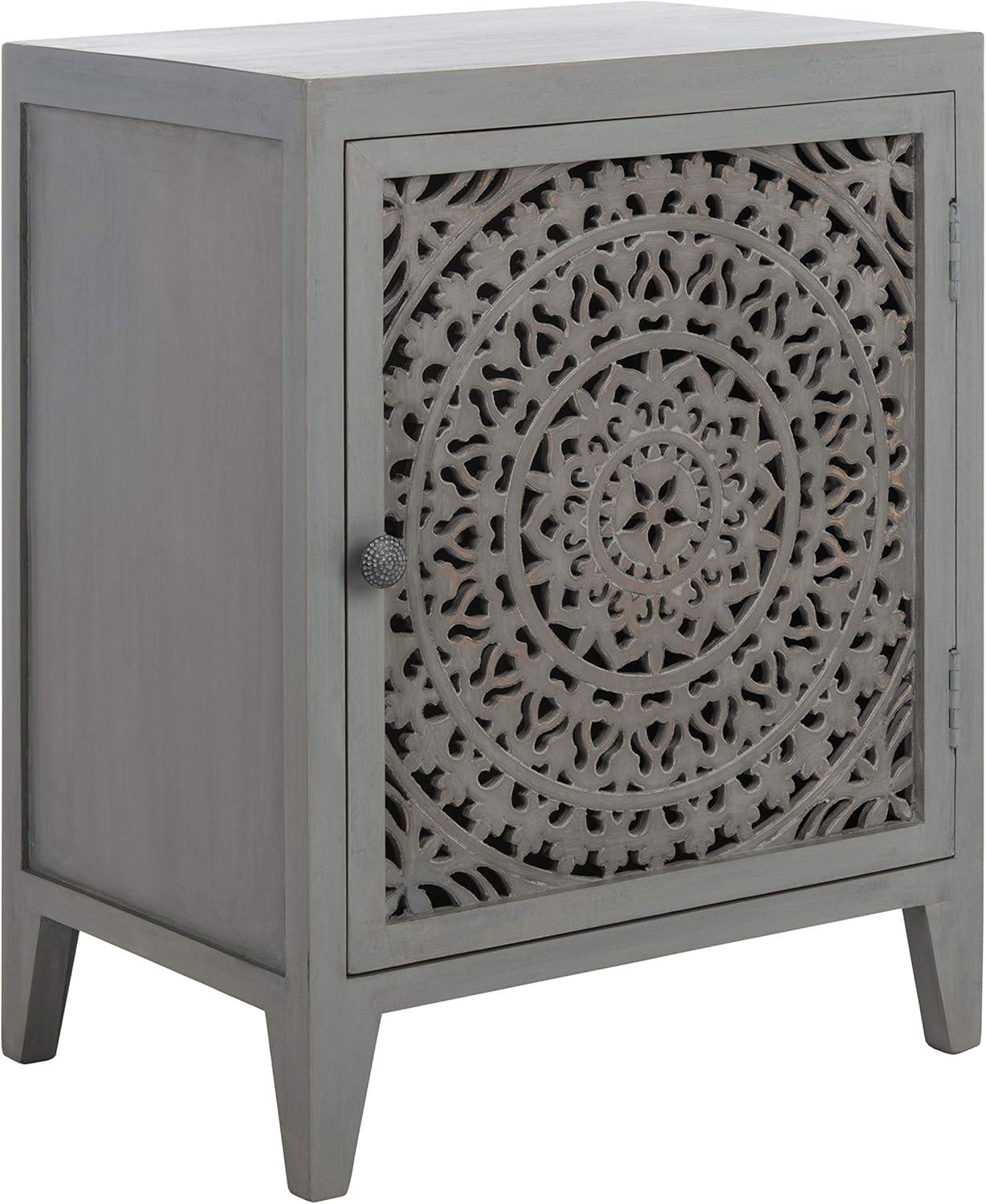 Thea 1 Door Carved Nightstand  - Safavieh