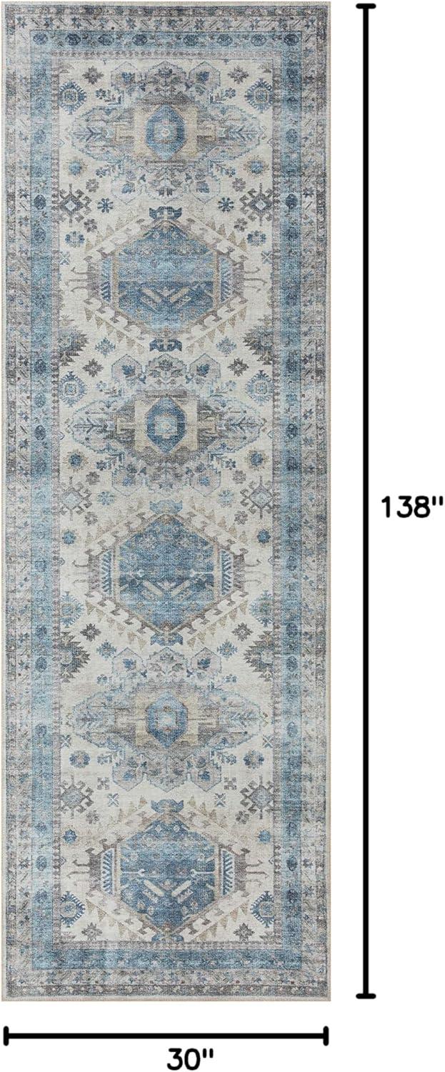 Loloi II Heidi Collection HEI-04 Ivory / Ocean, Southwestern Area Rug 2'-6" x 11'-6"