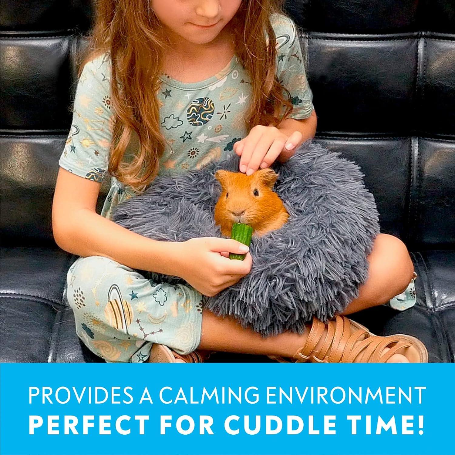 Paw Inspired® Furr-O™ Guinea Pig Bed Hideout Hideaway Burrowing Pet Bed and House for Guinea Pigs, Hamsters, and Other Small Animals (Dark Gray)