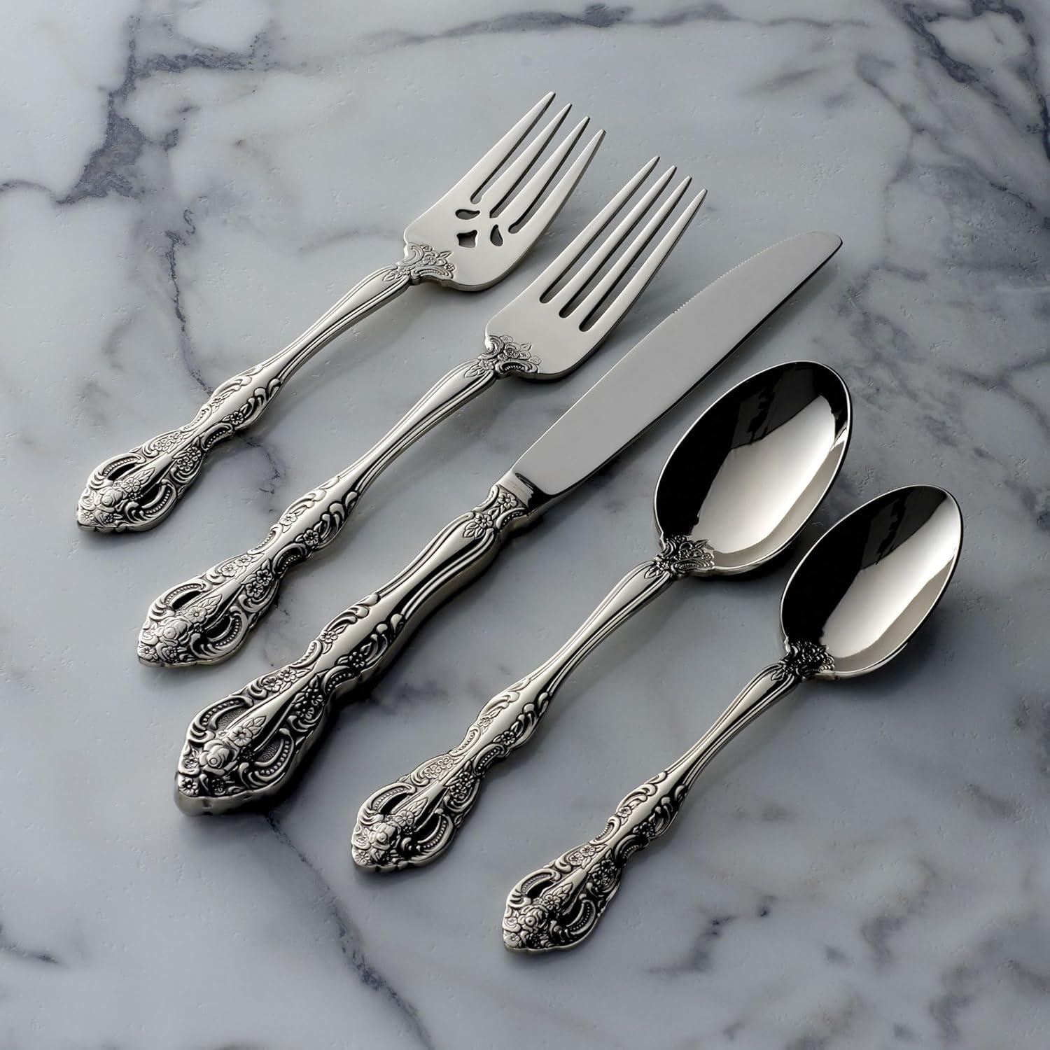 Michelangelo 20-Piece Embossed Stainless Steel Flatware Set