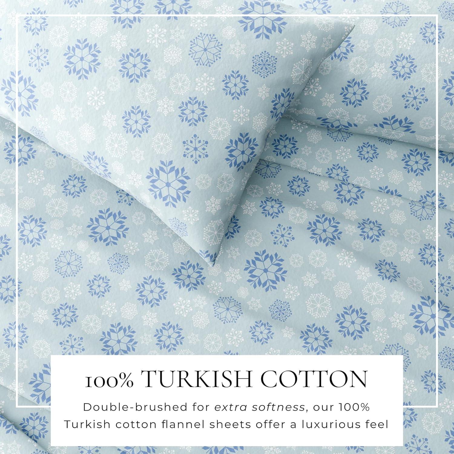100% Turkish Cotton Holiday Printed Flannel Sheet Set