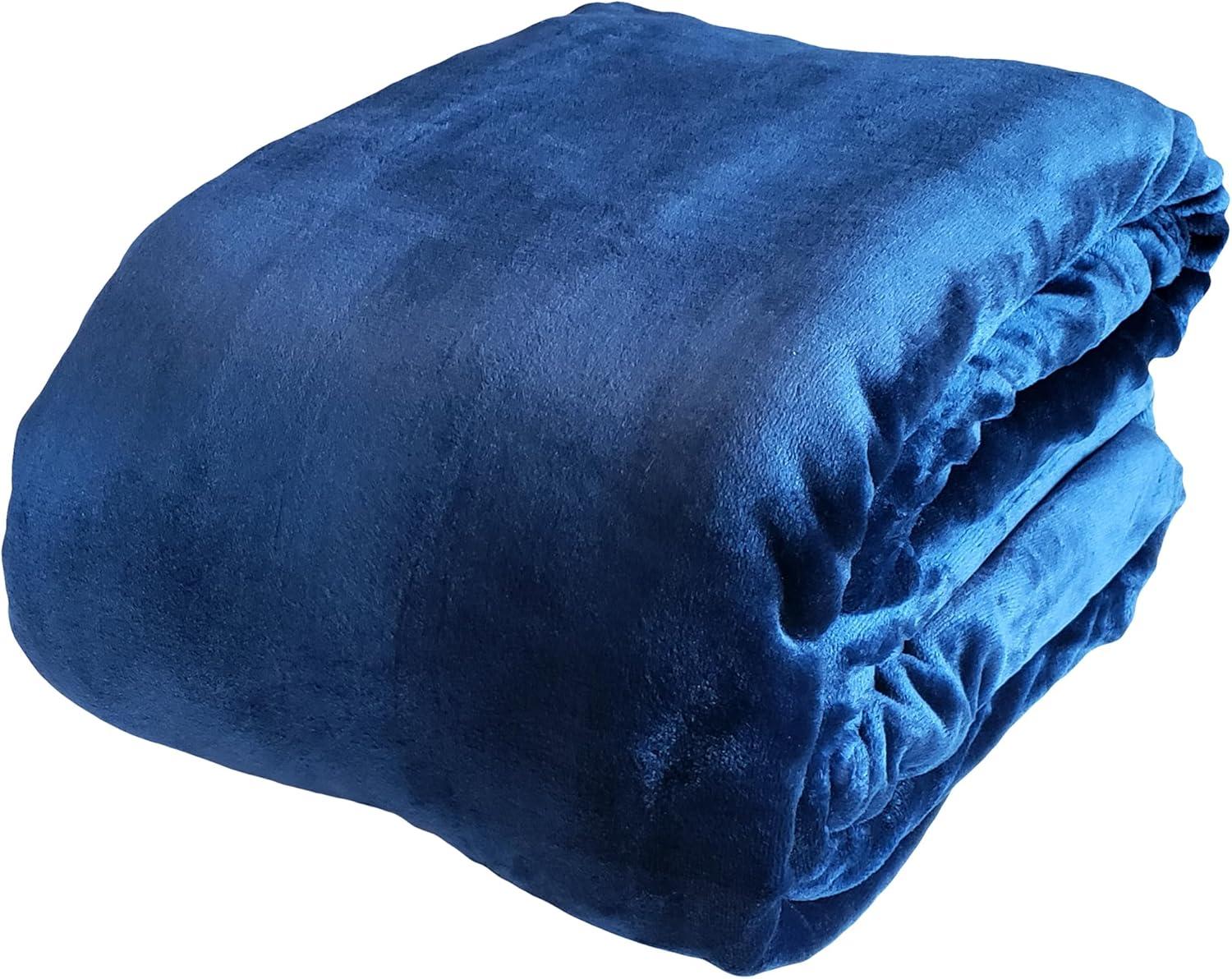 Navy Oversized Cozy Velvet Throw Blanket, 110" x 132"