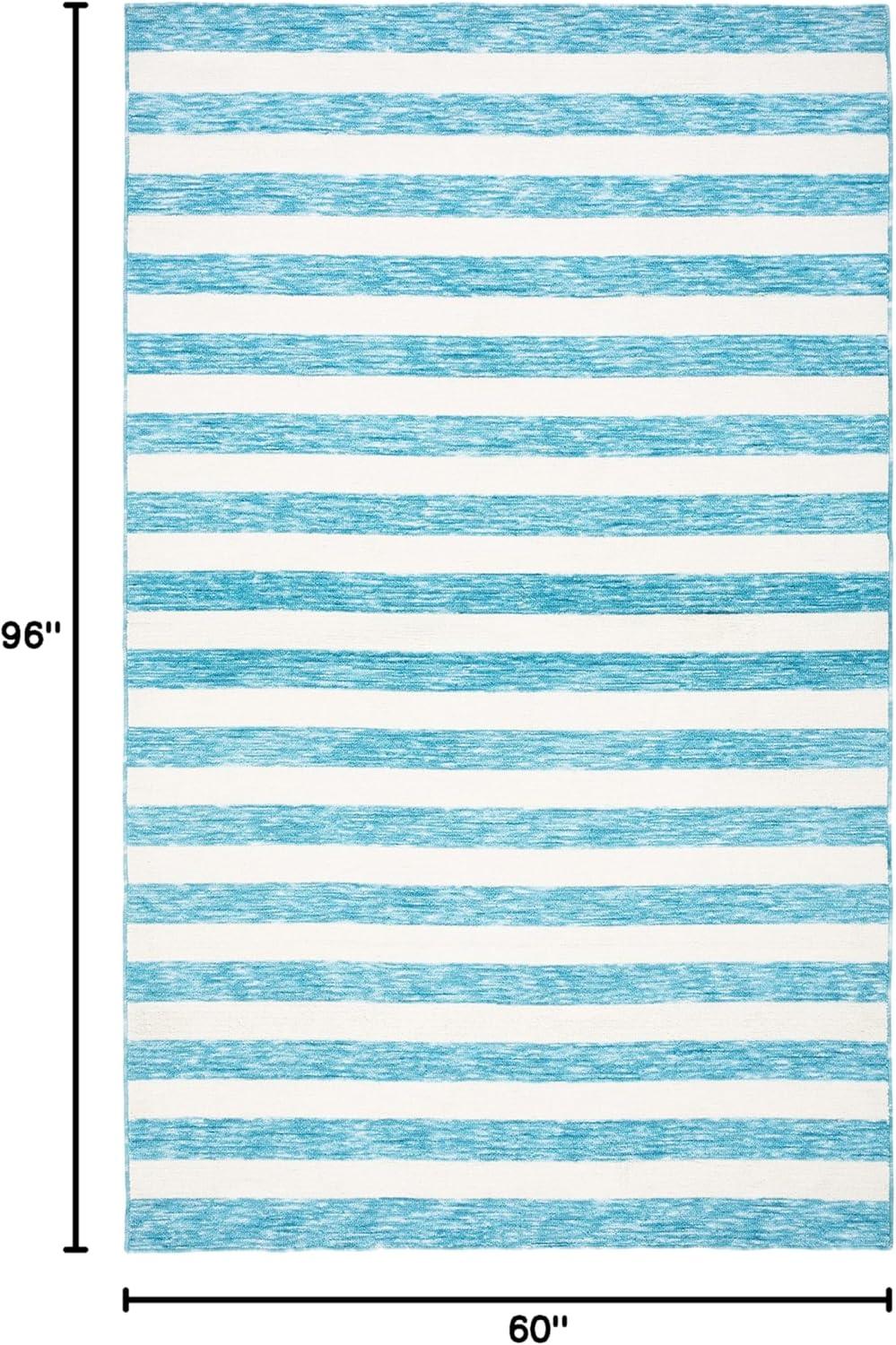 SAFAVIEH Easy Care Fergal Stripe Area Rug, 5' x 8', Dark Grey/Ivory