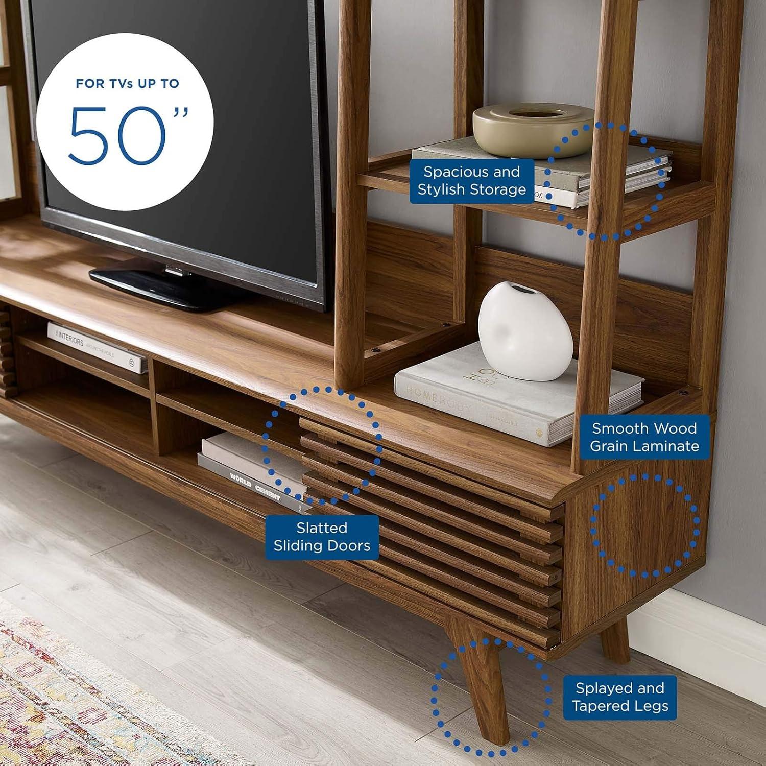 Render TV Stand Entertainment Center Walnut