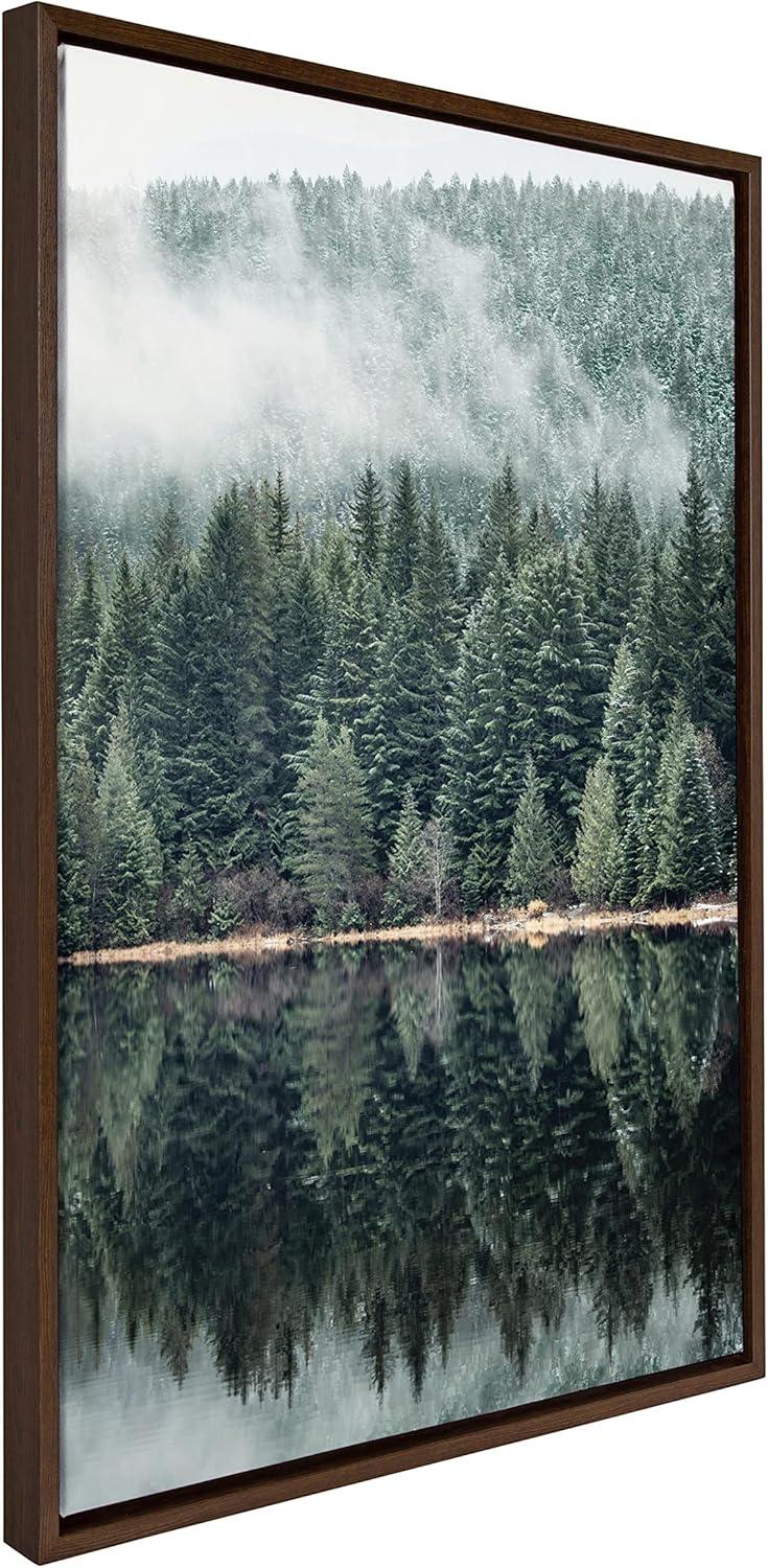 23" x 33" Sylvie Evergreen Reflections Framed Canvas by F2 Images - Kate & Laurel