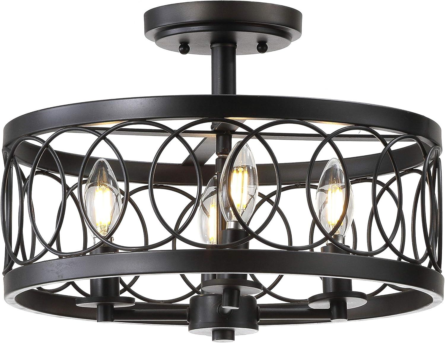 JONATHAN Y Sylvain Metal LED Semi-Flush Mount